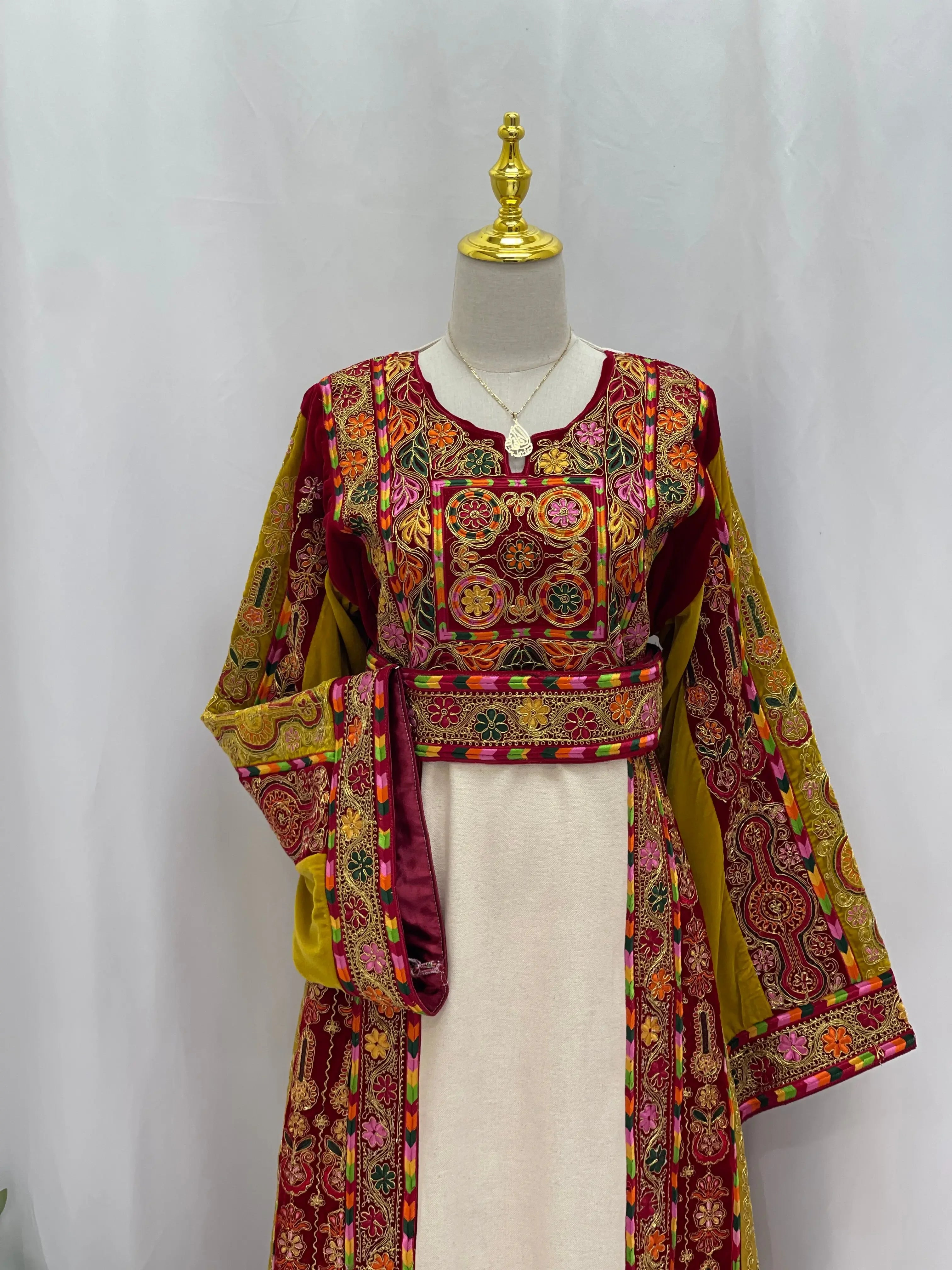 Embroidered Etamin And Velvet Kasab Malka Palestinian Elegance