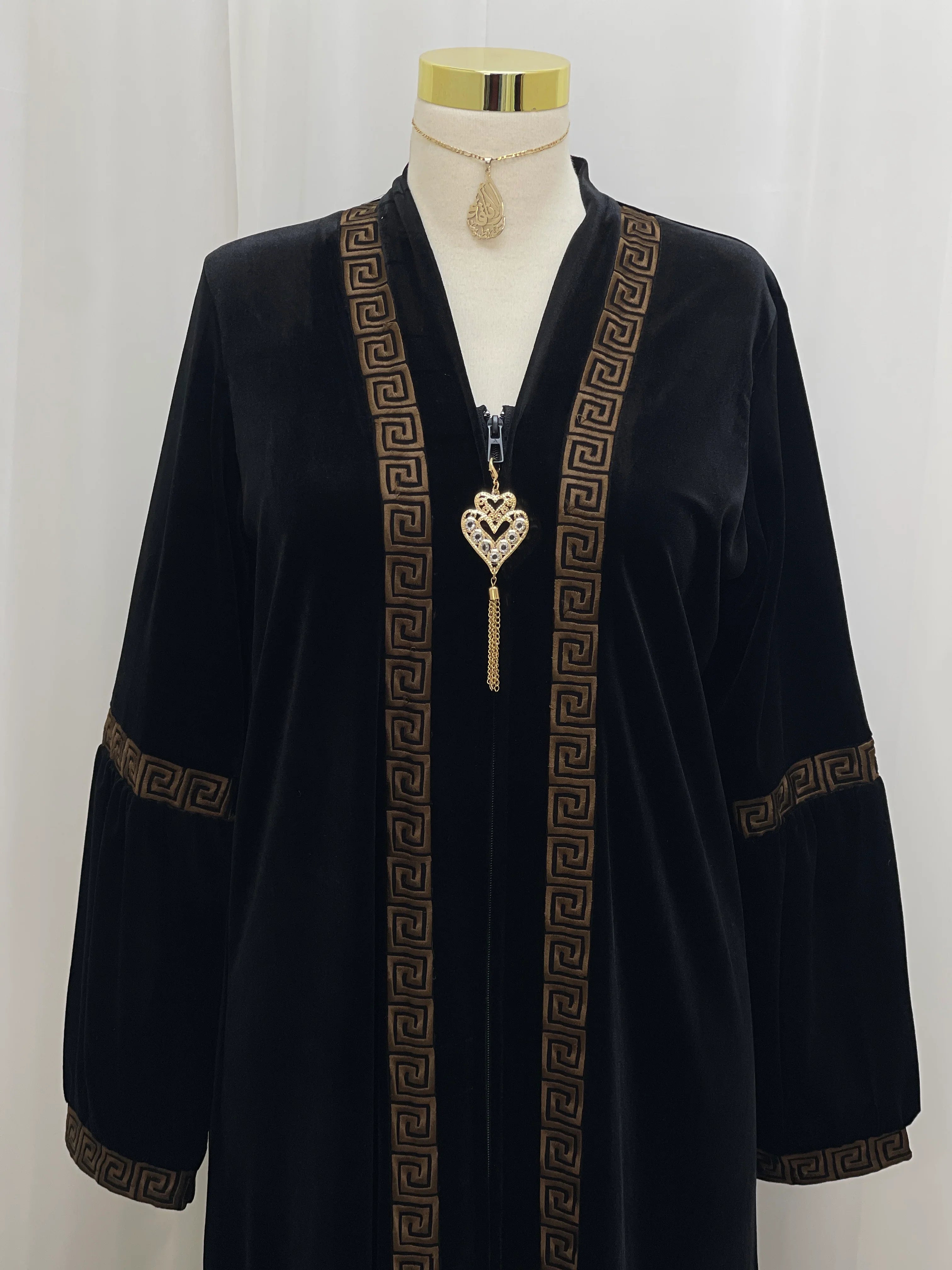 Aurelia Velvet Abaya-is a refined statement piece crafted from soft