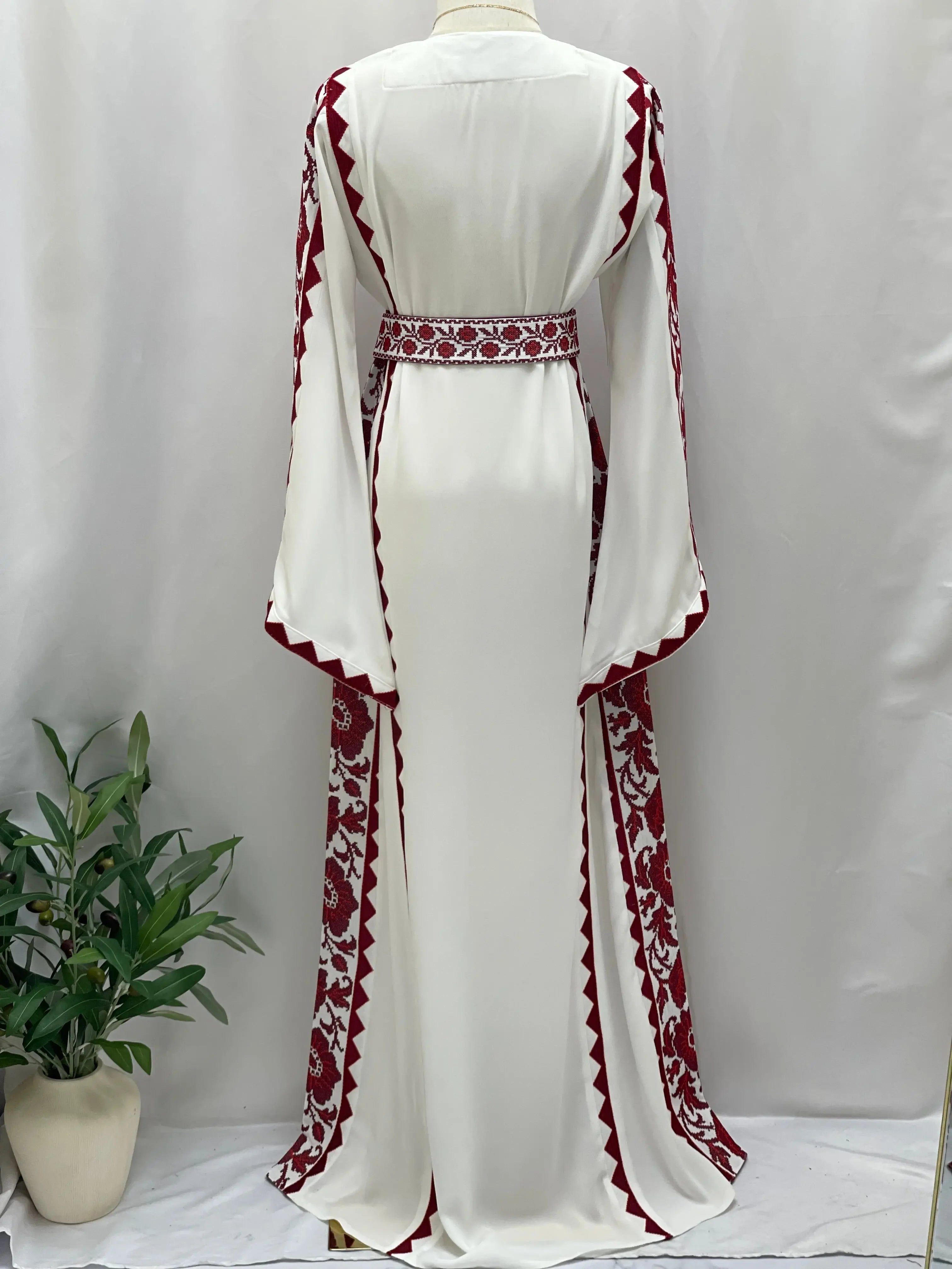 Embroidered Flowers Unique Thoub Palestinian Elegance