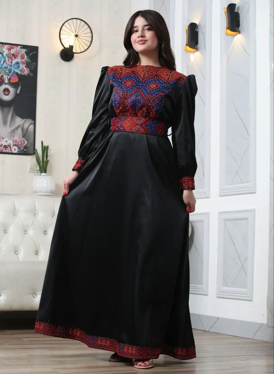 The Dalia Embroidered Dress Palestinian Elegance