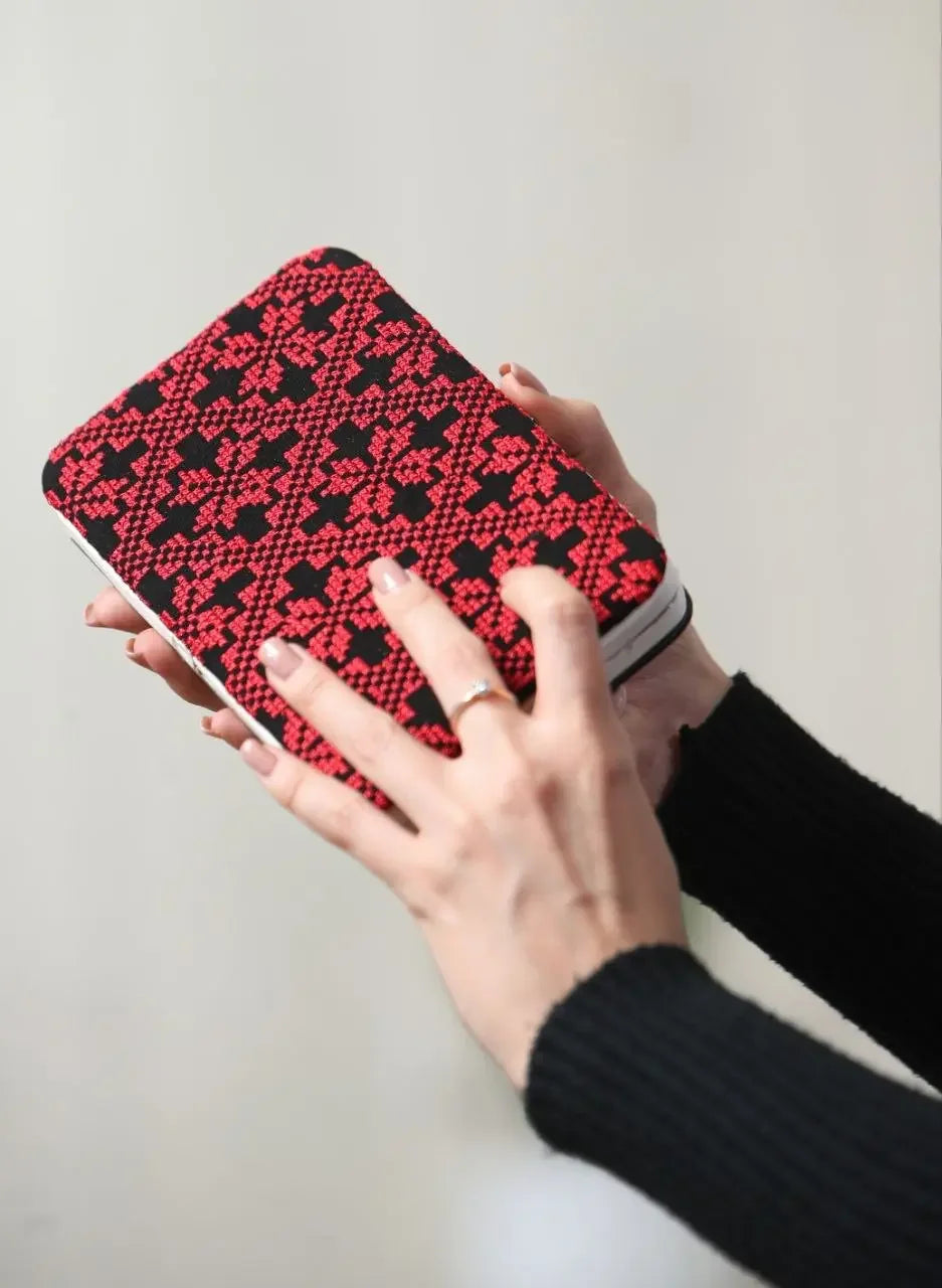 Stylish Mobile Embroidered Wallet - Convenient & Fashionable On-the-Go Accessory Palestinian Elegance