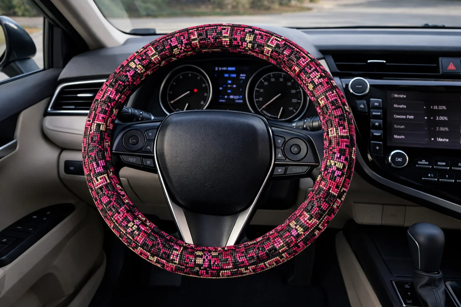 Reversible Beaded Steering Wheel Cover- Elegant Design