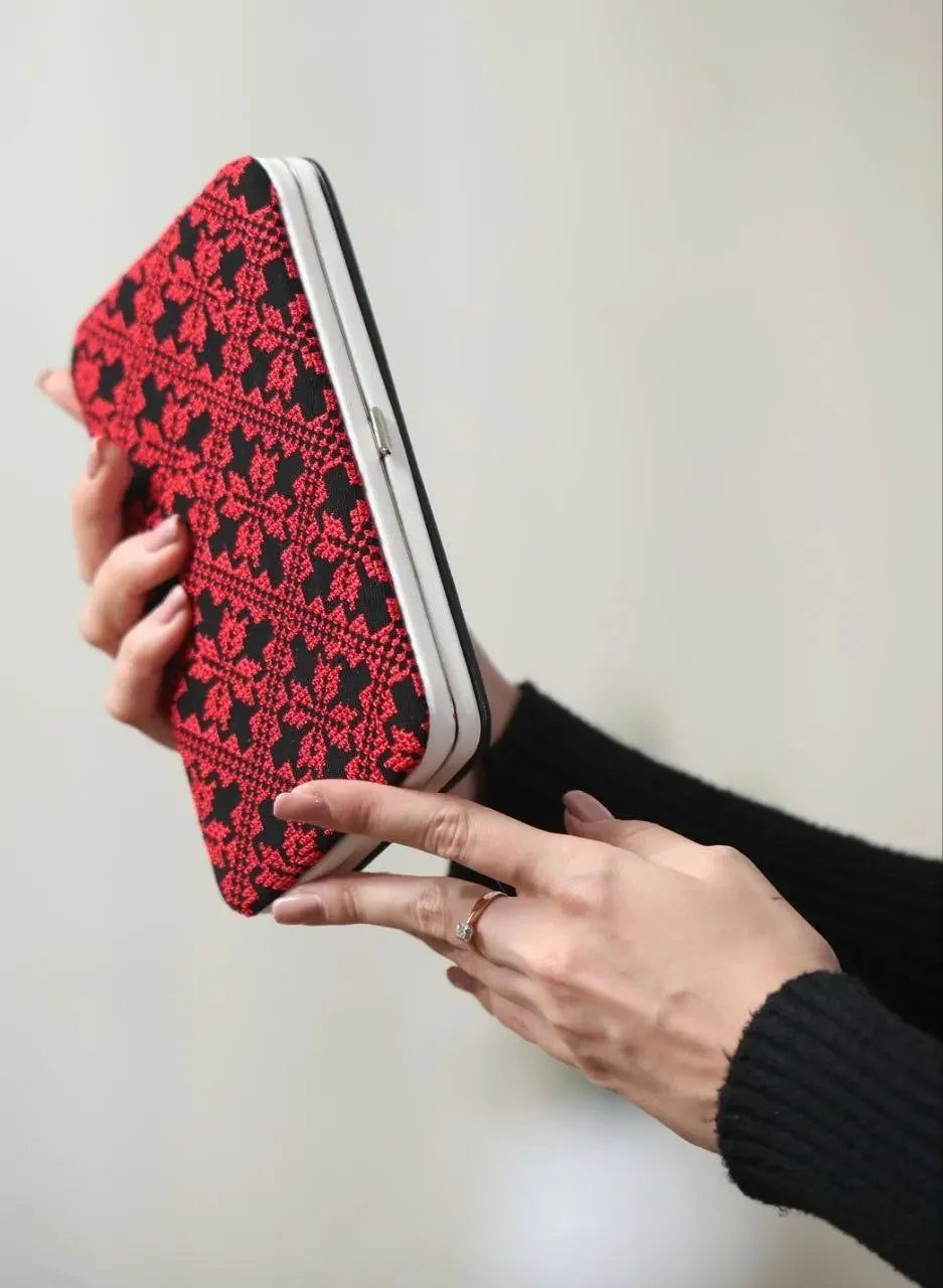 Stylish Mobile Embroidered Wallet - Convenient & Fashionable On-the-Go Accessory Palestinian Elegance