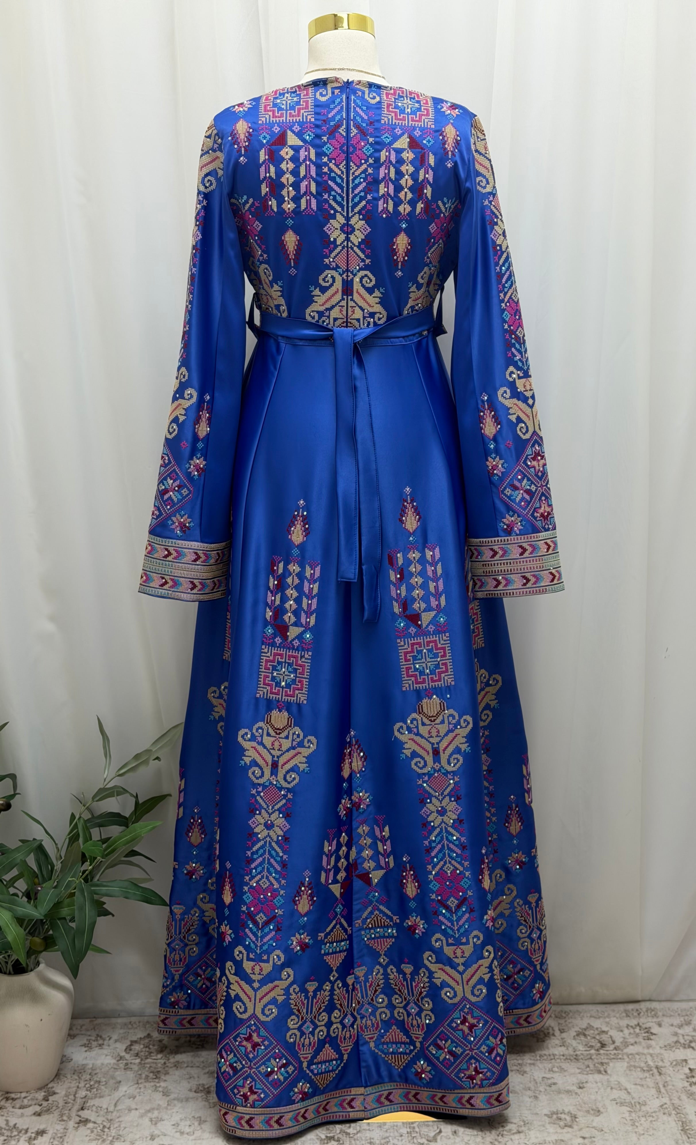 Hala Embroidered Satin Dress