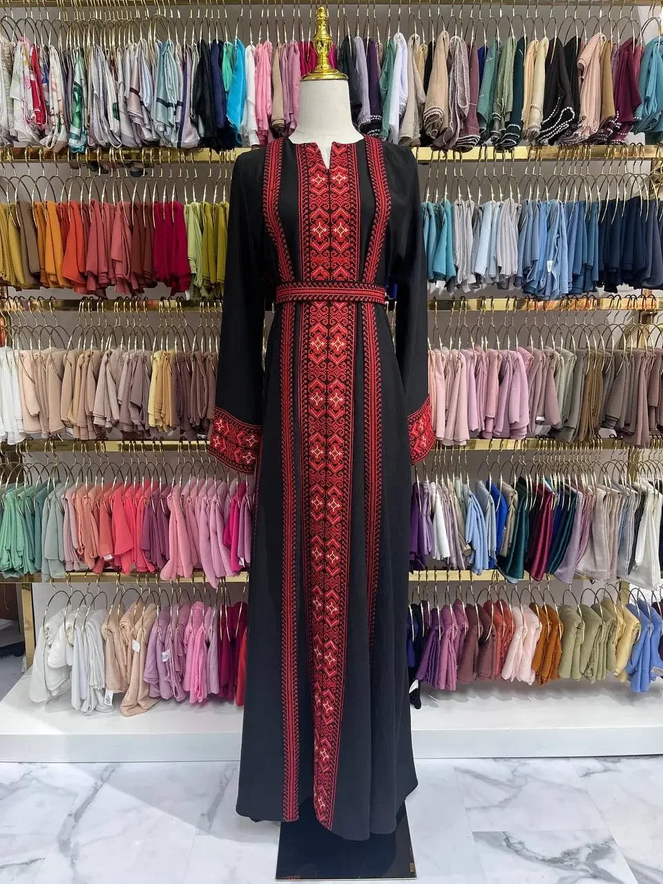 Simple Embroidery 2Pc Abaya: Elegance and Versatility in Modest Fashion Palestinian Elegance