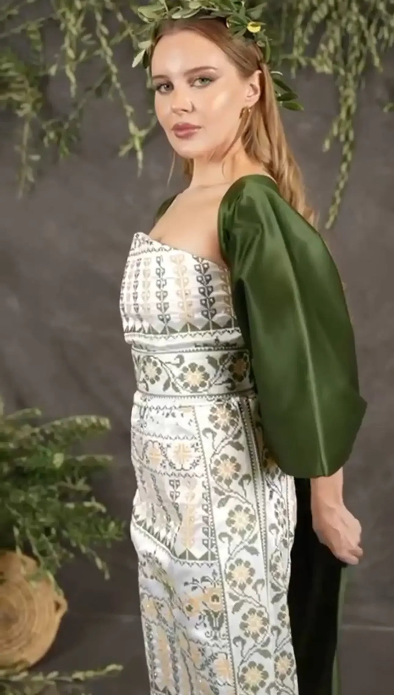 Embroidered Bebiona Dress - Elegant Floral Design for Women Palestinian Elegance