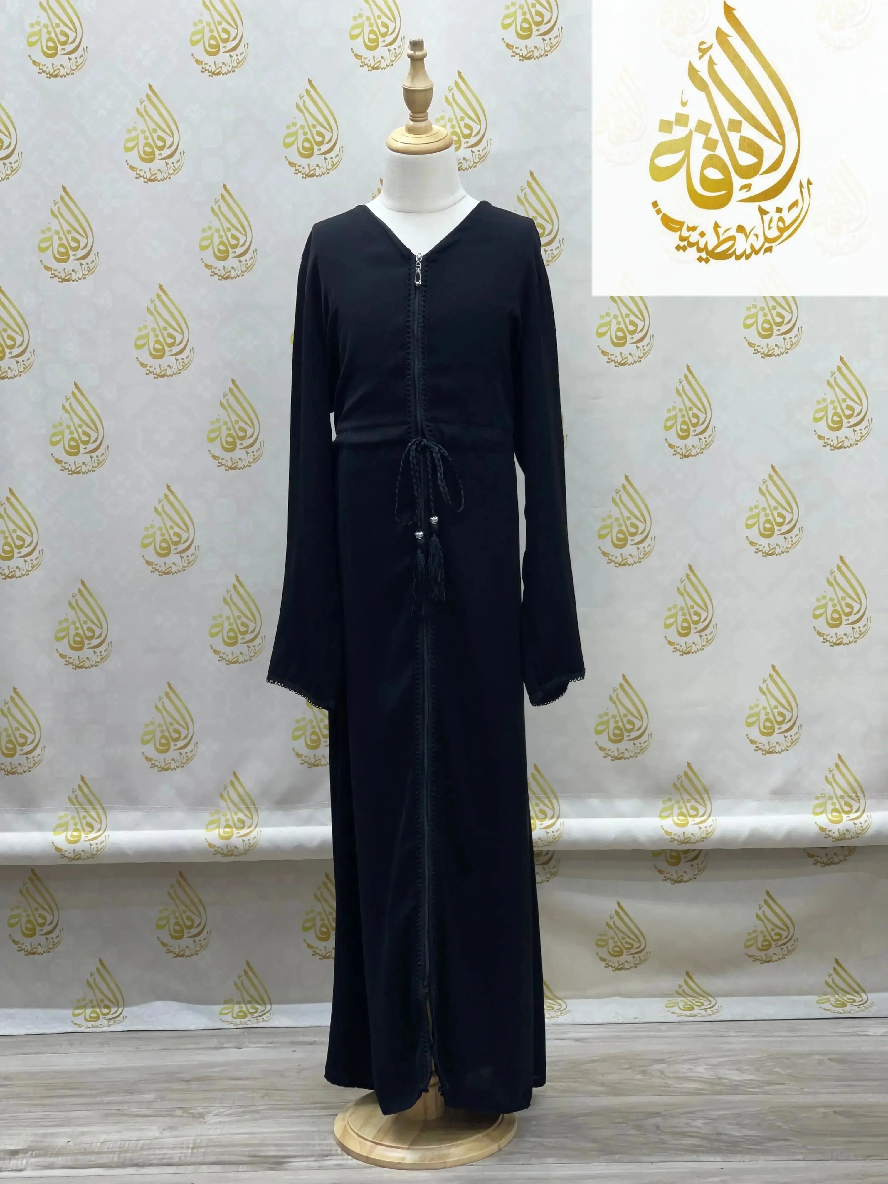 Elegant Girls Black Abaya: Comfort & Modesty with Flowy Design Palestinian Elegance
