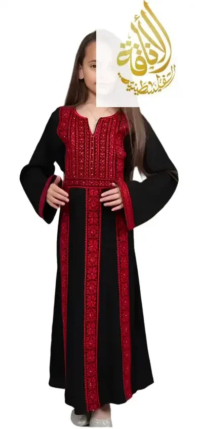 Elegant Kids Embroidered Abaya - Traditional Islamic Wear for Every Occasion Palestinian Elegance