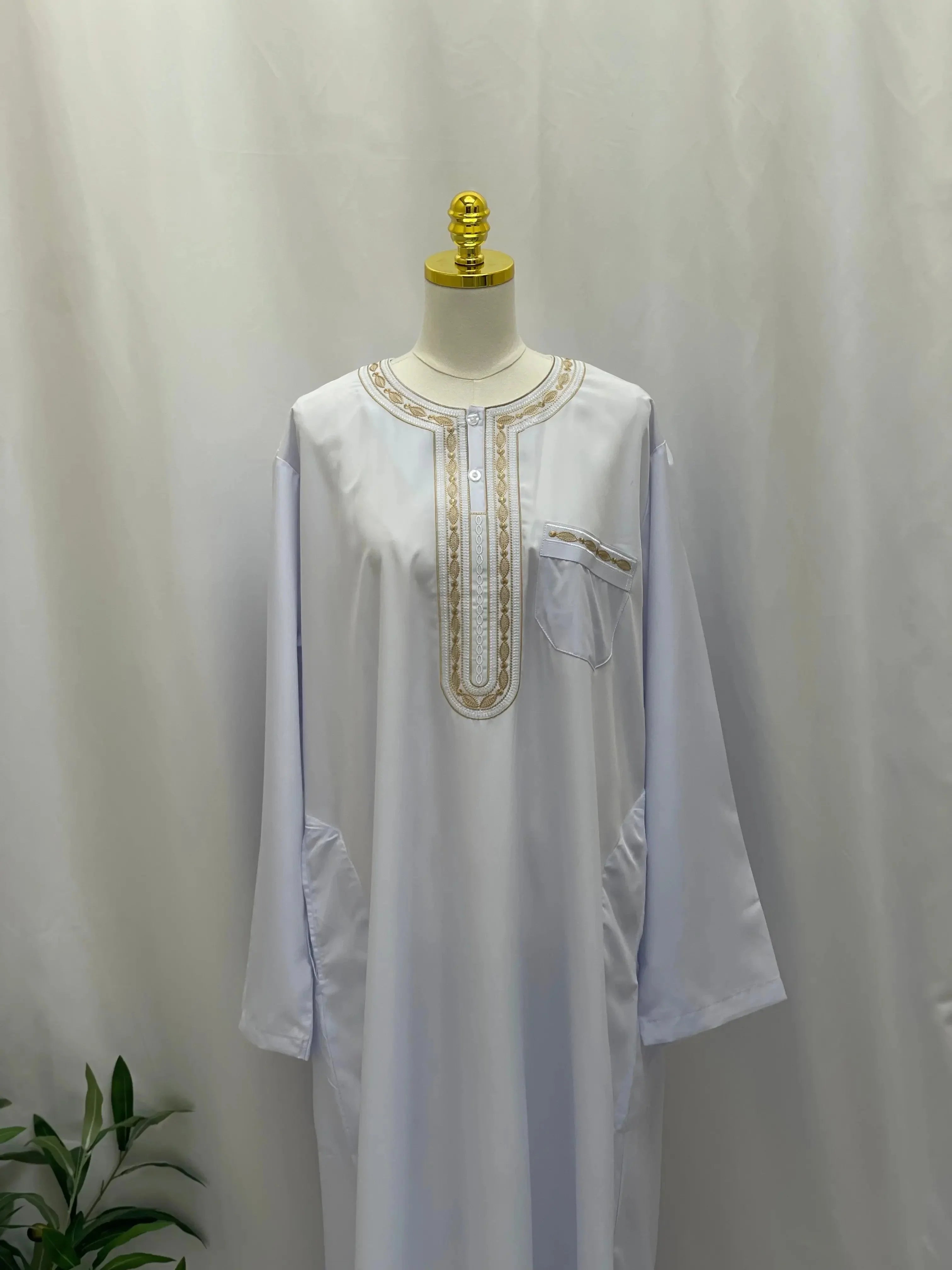 Elegant Multi-Color Thobes with Gold Embroidery - Palestinian Elegance