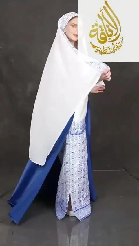 Exquisite Elegance: Embroidered Dress With Skirt Palestinian Elegance