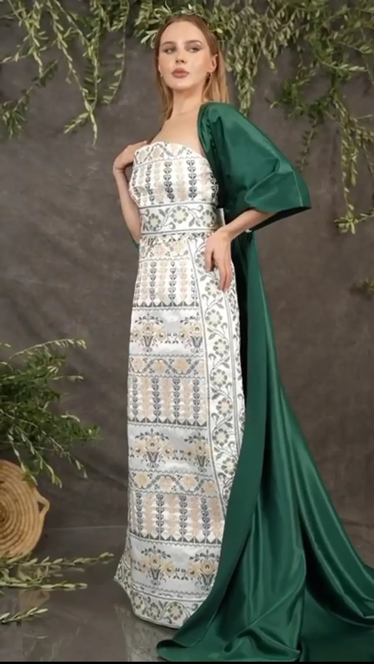 Embroidered Bebiona Dress - Elegant Floral Design for Women Palestinian Elegance