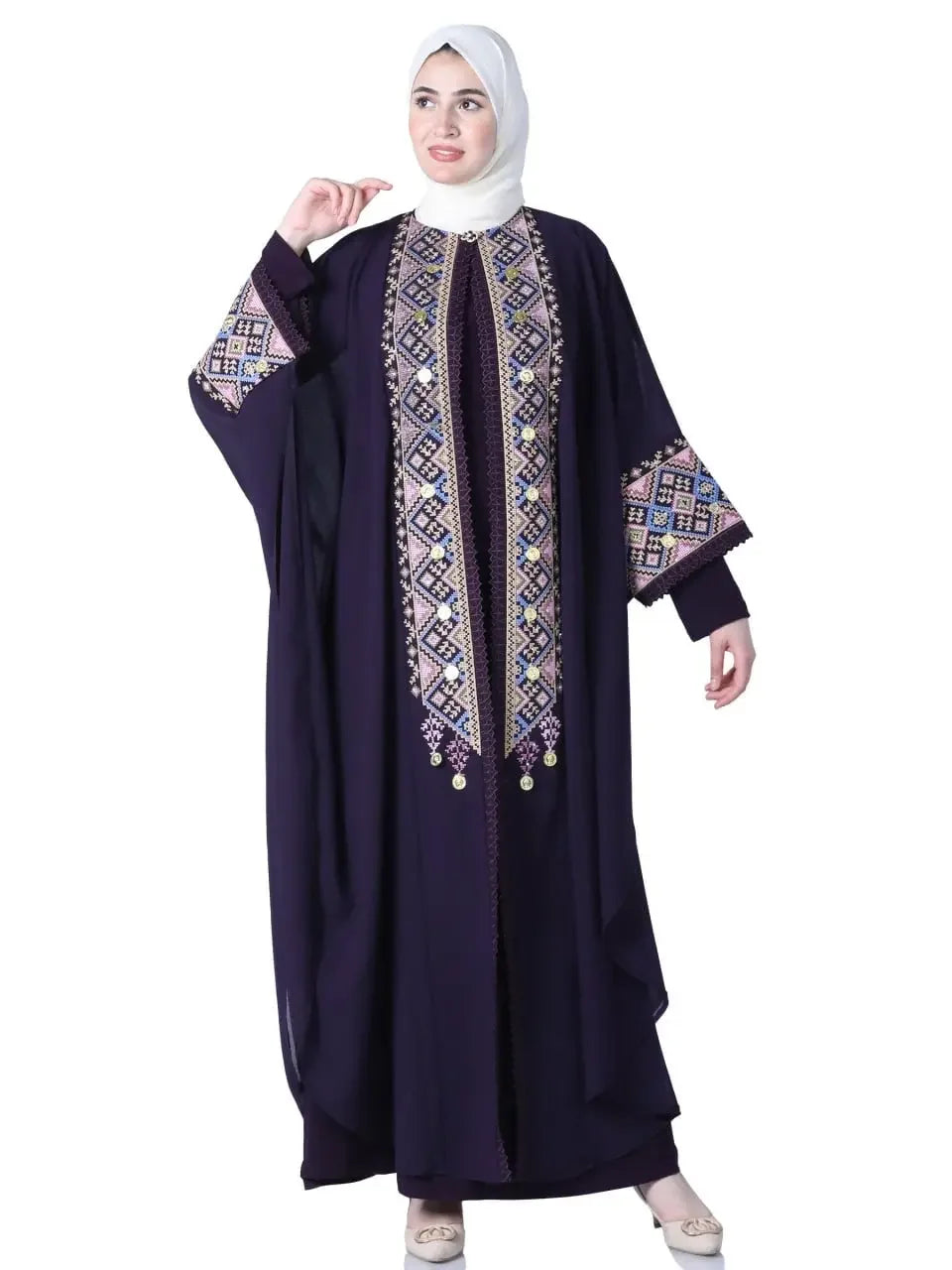Butterfly Cut Embroidery Kaftan: Unique Elegance and Intricate Design Palestinian Elegance