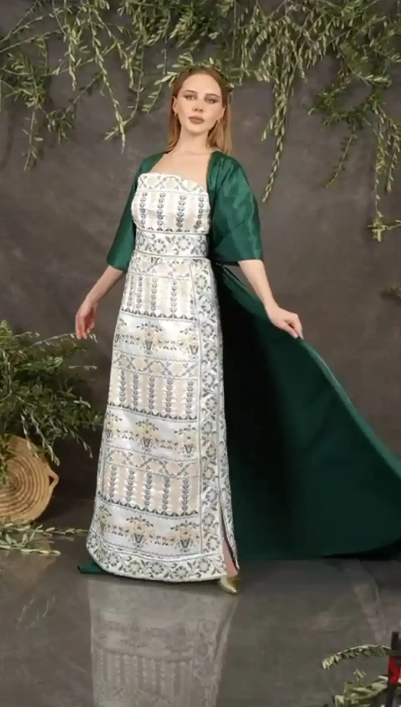 Embroidered Bebiona Dress - Elegant Floral Design for Women Palestinian Elegance