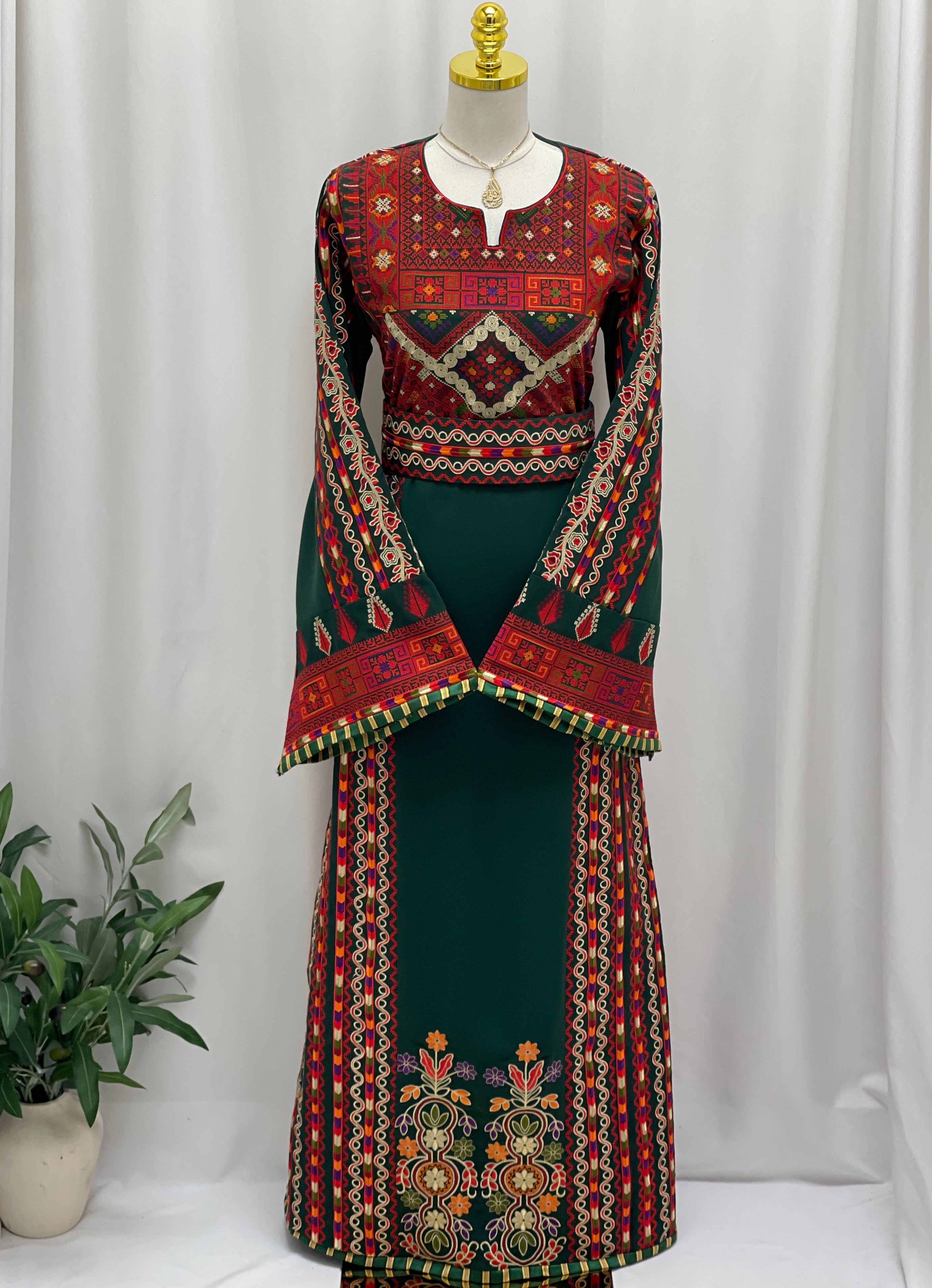 Palestinian Heritage Elegance Embroidered Thobe