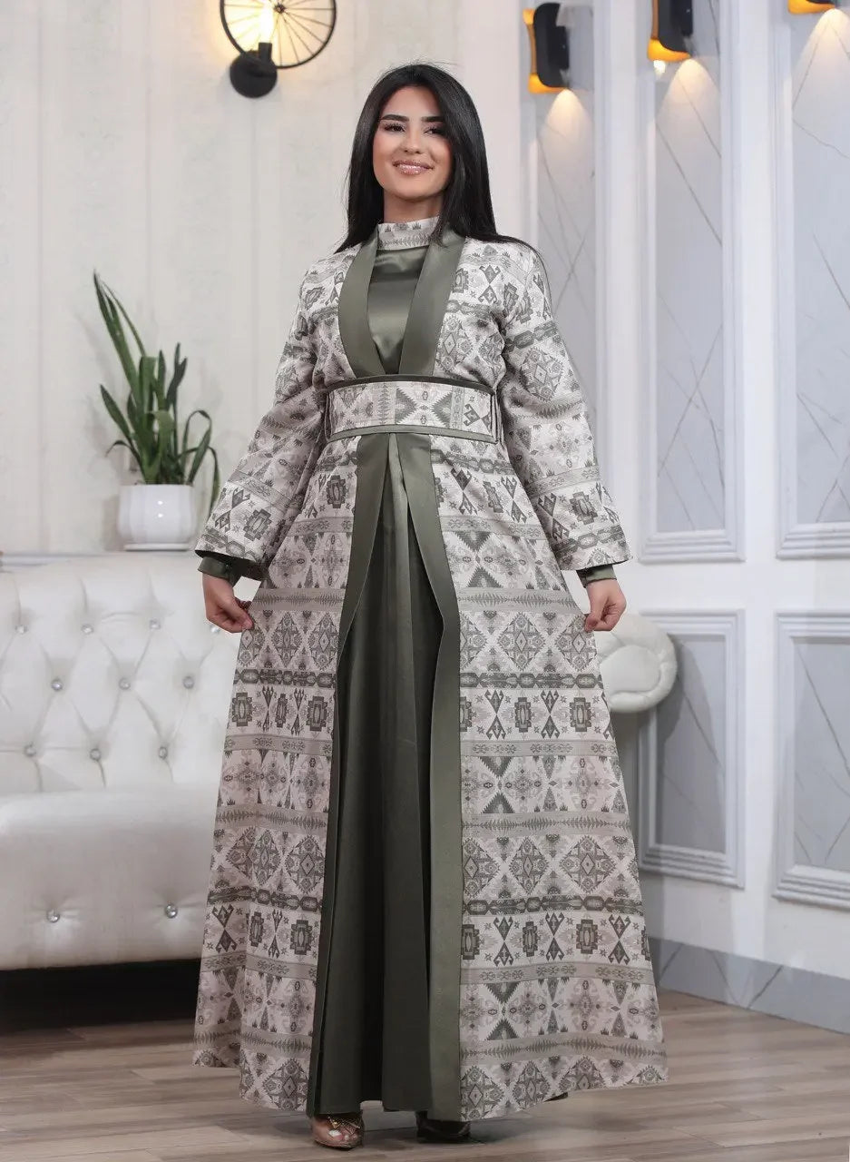 Satin Silk Kaftan: Luxurious Comfort and Elegant Style Palestinian Elegance