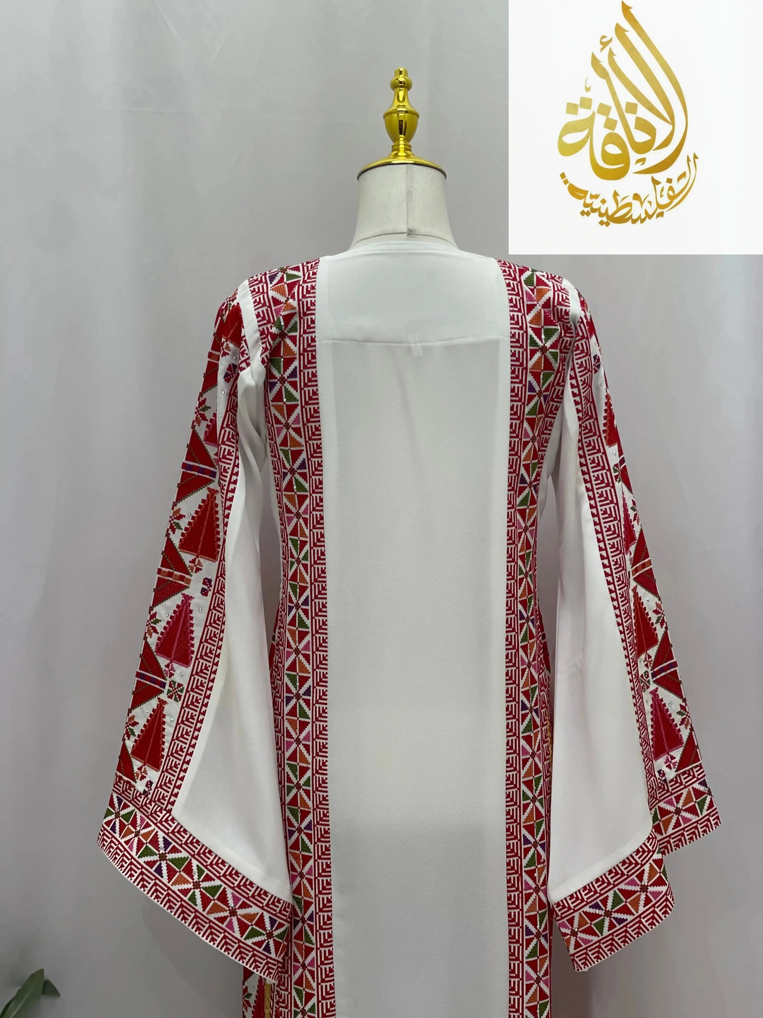 Falahi thoub with overskirt Embroidered Dress and khirka - Palestinian Elegance