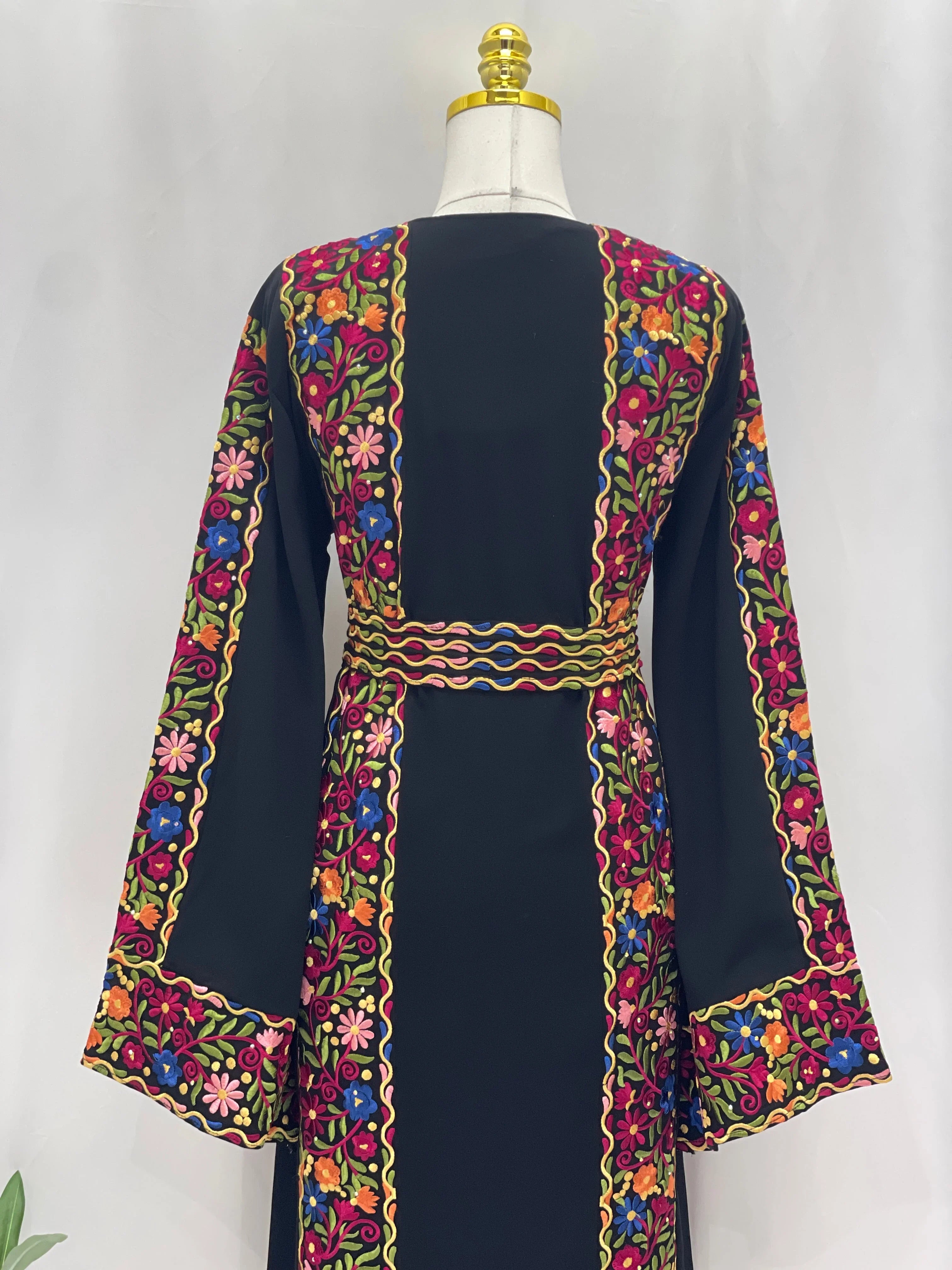 Floral Essence Embroidered Thobe: A traditional Palestinian Embroidered dress - Palestinian Elegance