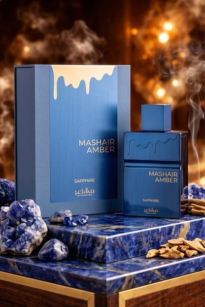 Mashair Amber Sapphire – 100ml | Exotic Amber, Crisp Sapphire, and Premium Oudh Luxury Fragrance