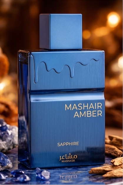 Mashair Amber Sapphire – 100ml | Exotic Amber, Crisp Sapphire, and Premium Oudh Luxury Fragrance