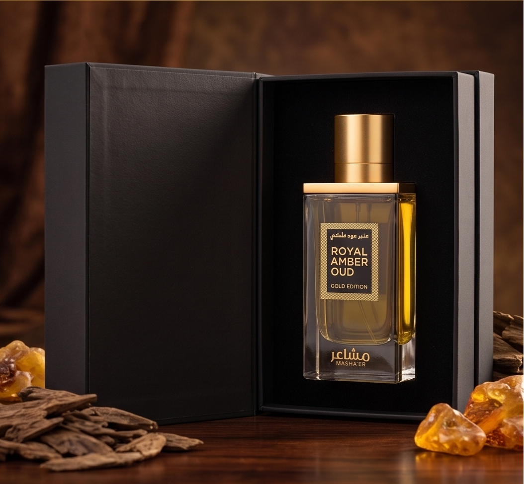 Masha'er Royal Amber Oud Gold Edition – 100ml | Exotic Arabian Oud & Amber Luxury Fragrance