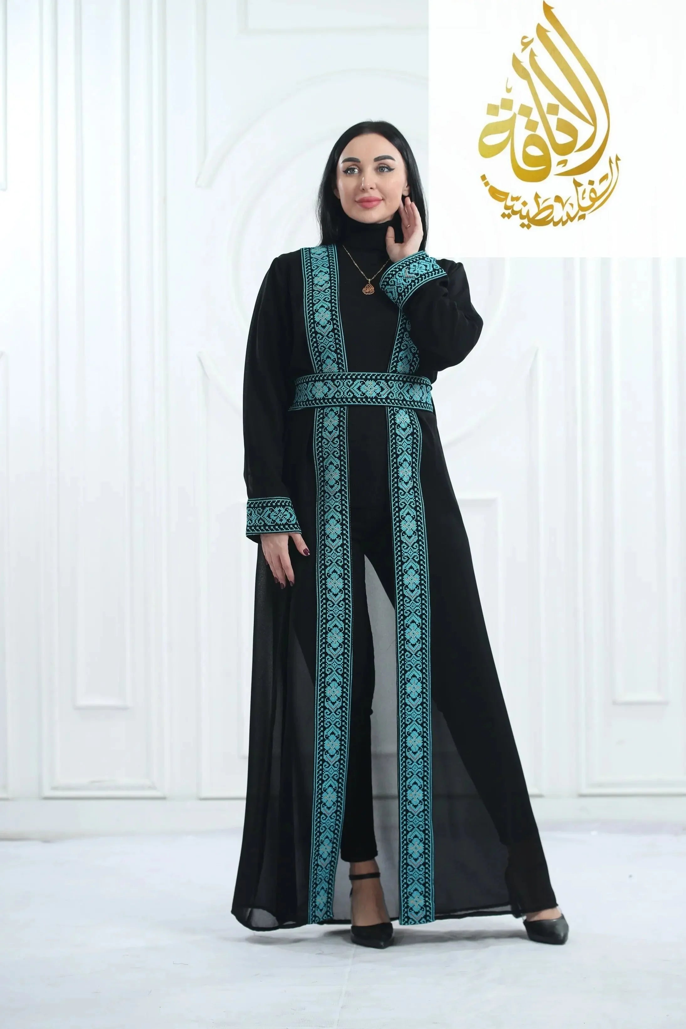 Hala Embroidered Bisht: Luxurious Elegance & Intricate Craftsmanship Palestinian Elegance
