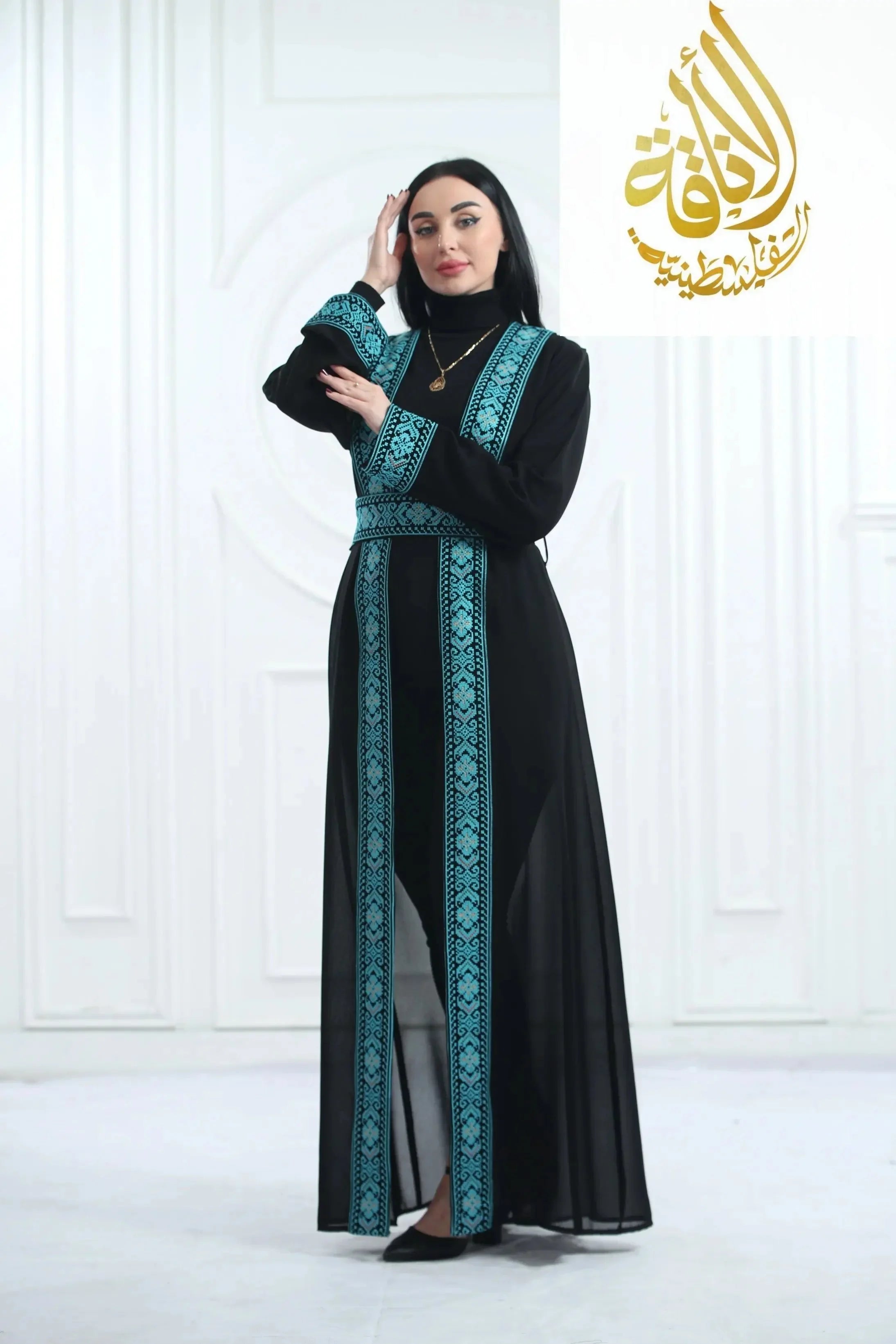 Hala Embroidered Bisht: Luxurious Elegance & Intricate Craftsmanship Palestinian Elegance