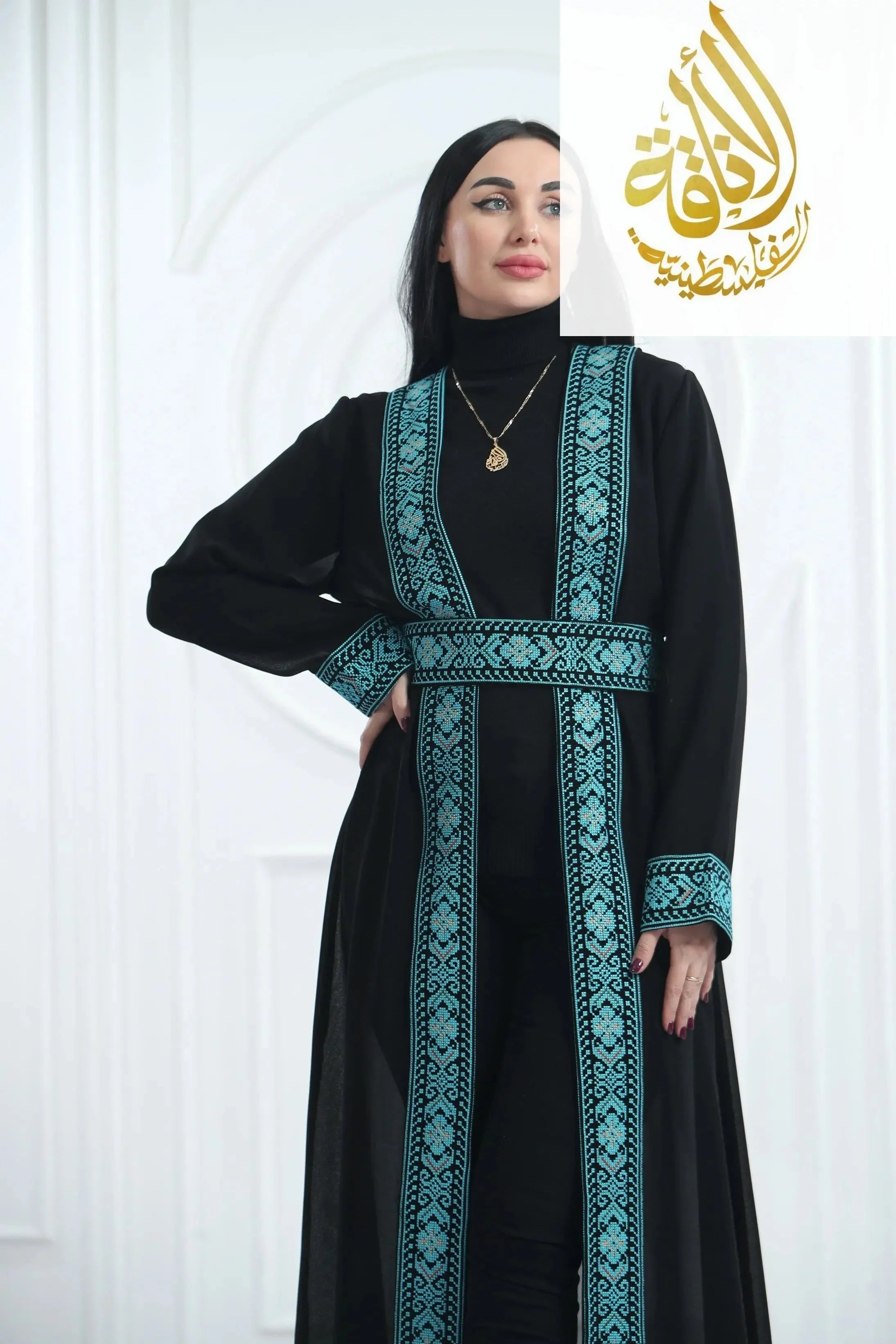 Hala Embroidered Bisht: Luxurious Elegance & Intricate Craftsmanship Palestinian Elegance