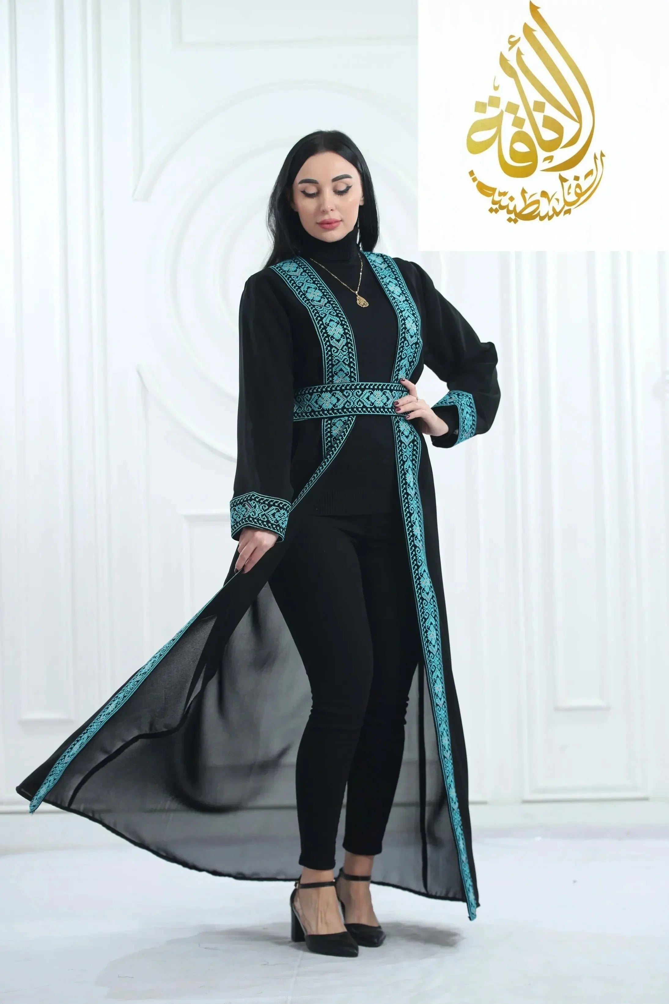 Hala Embroidered Bisht: Luxurious Elegance & Intricate Craftsmanship Palestinian Elegance