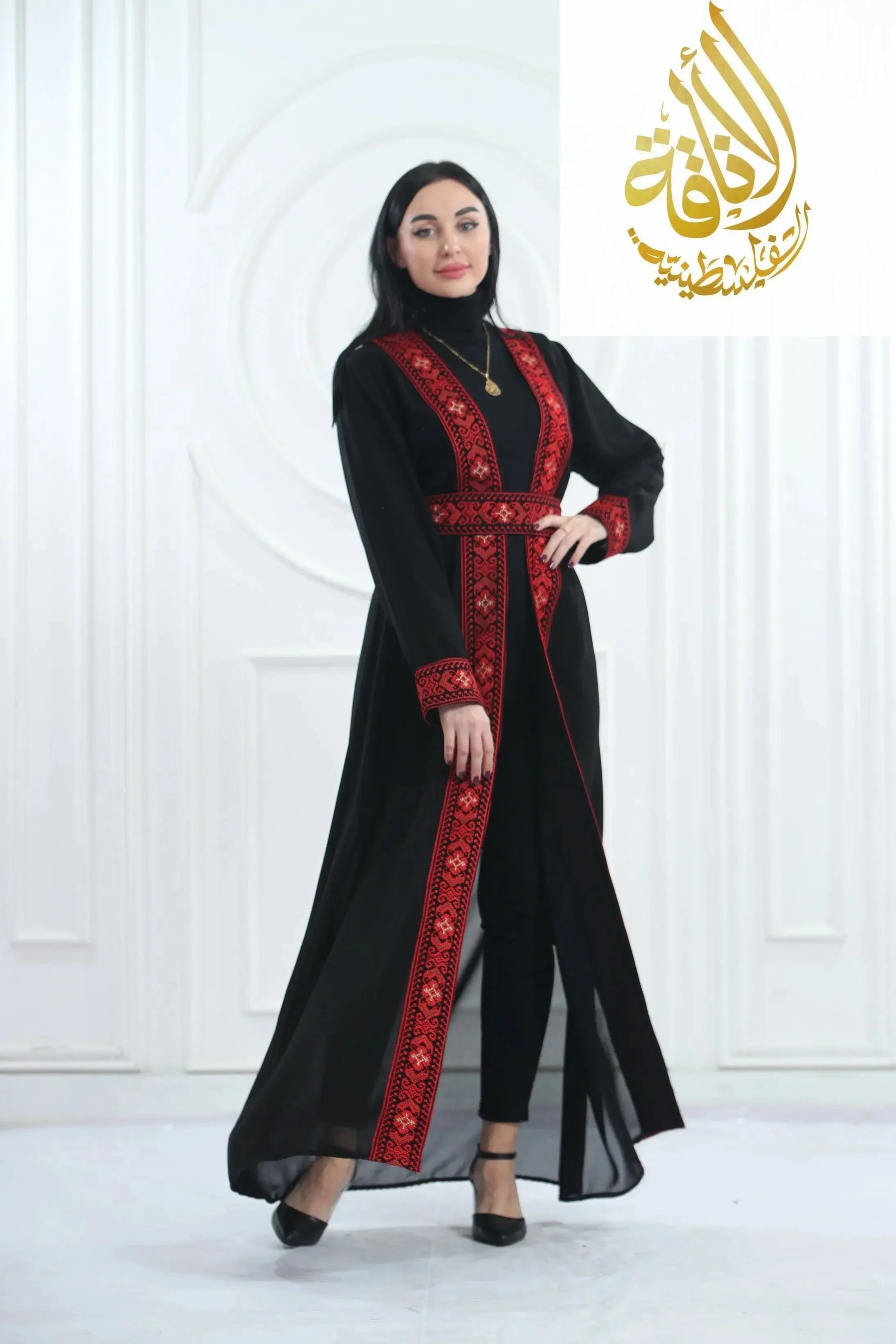 Hala Embroidered Bisht: Luxurious Elegance & Intricate Craftsmanship Palestinian Elegance