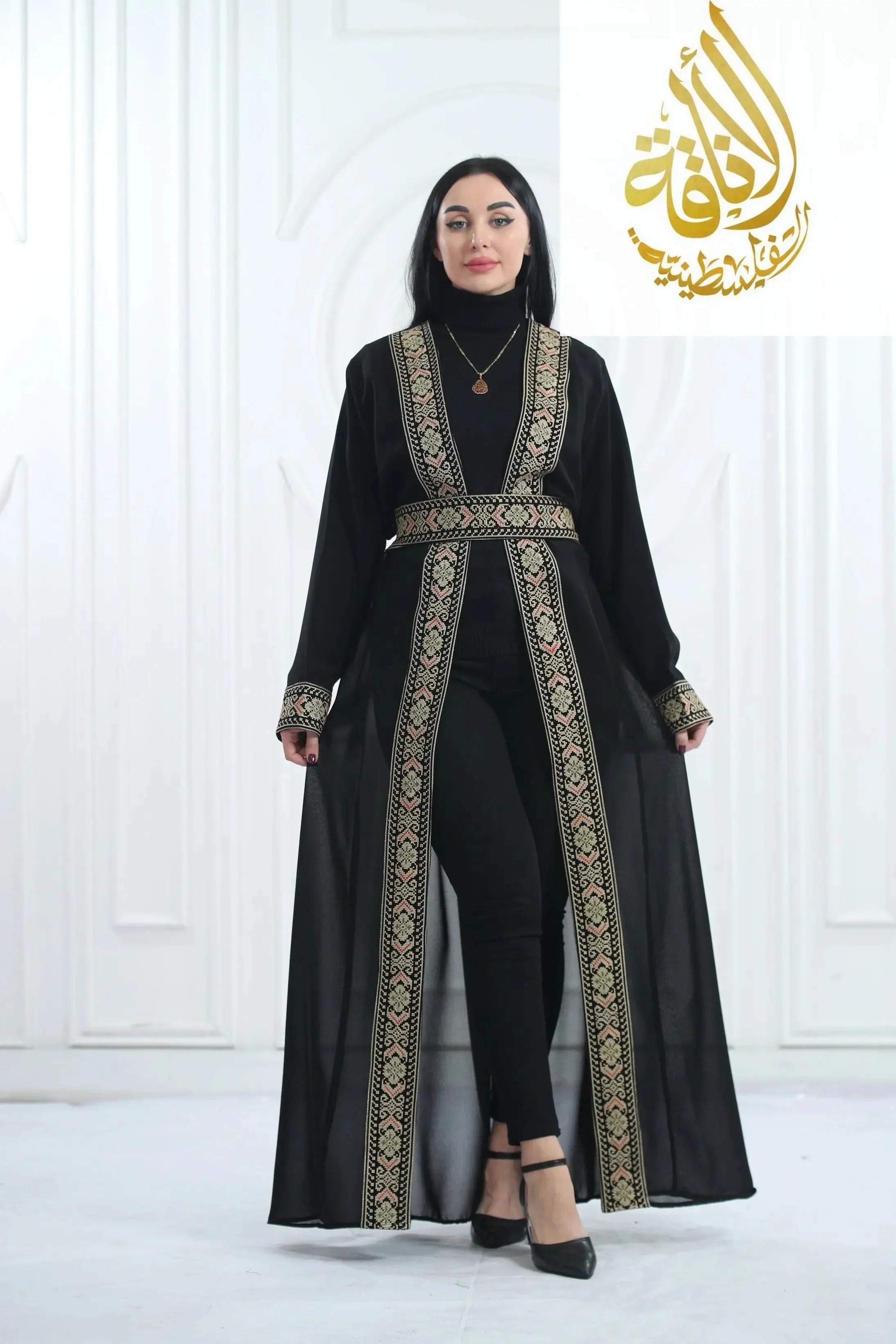 Hala Embroidered Bisht: Luxurious Elegance & Intricate Craftsmanship Palestinian Elegance