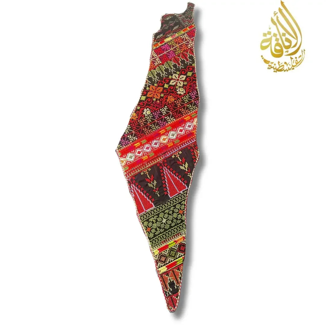 Handcrafted Tatreez Embroidered Home Decor - Palestine Country Shape Palestinian Elegance