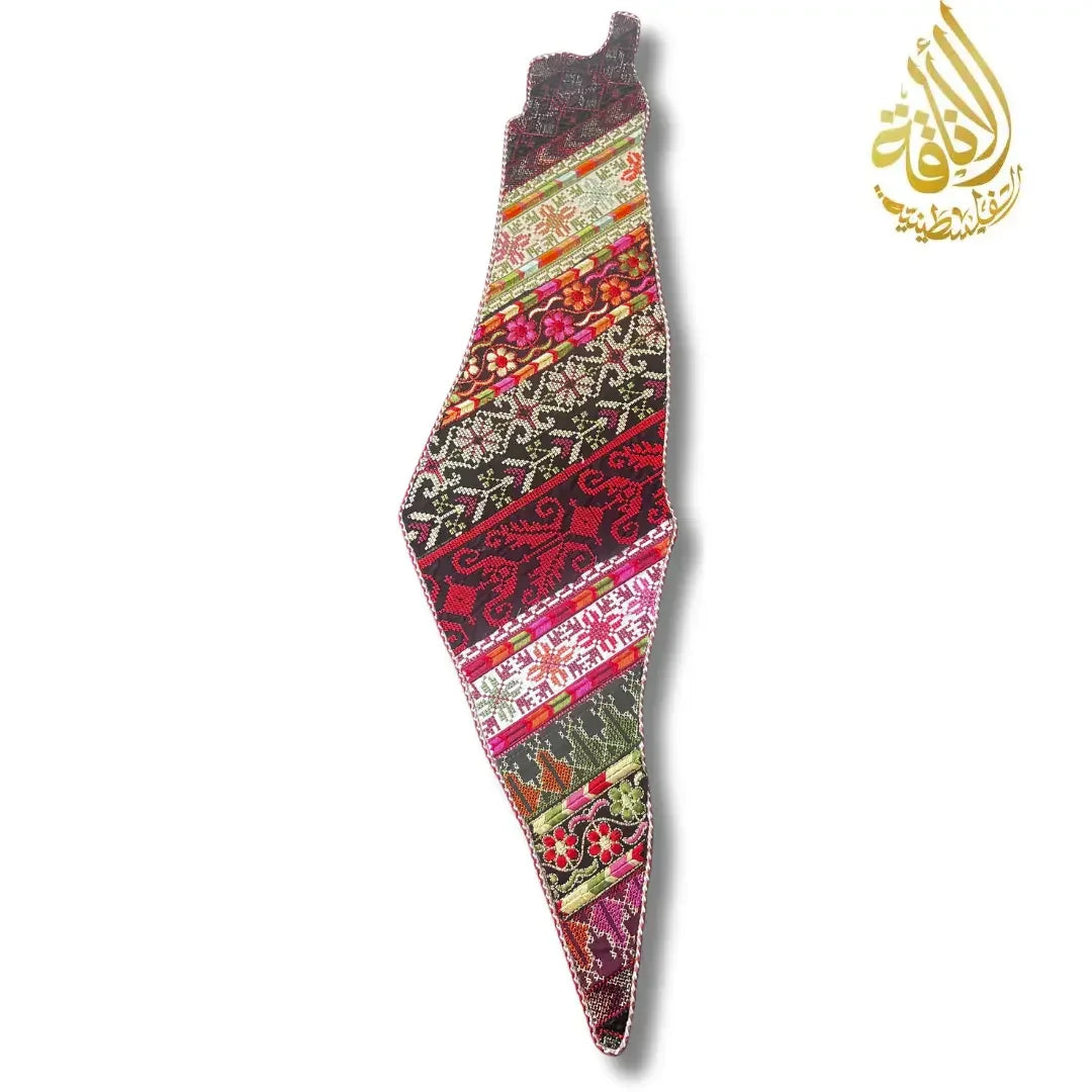 Handcrafted Tatreez Embroidered Home Decor - Palestine Country Shape Palestinian Elegance