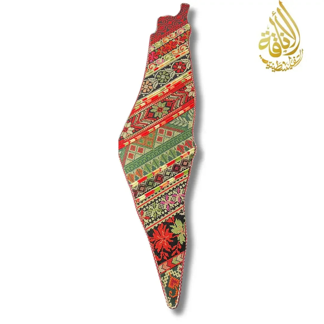 Handcrafted Tatreez Embroidered Home Decor - Palestine Country Shape Palestinian Elegance