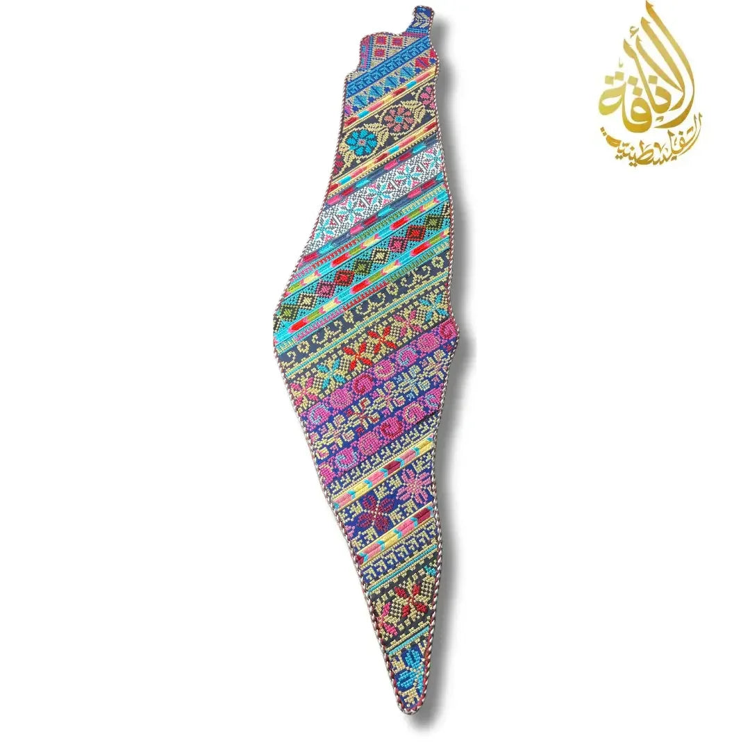 Handcrafted Tatreez Embroidered Home Decor - Palestine Country Shape Palestinian Elegance