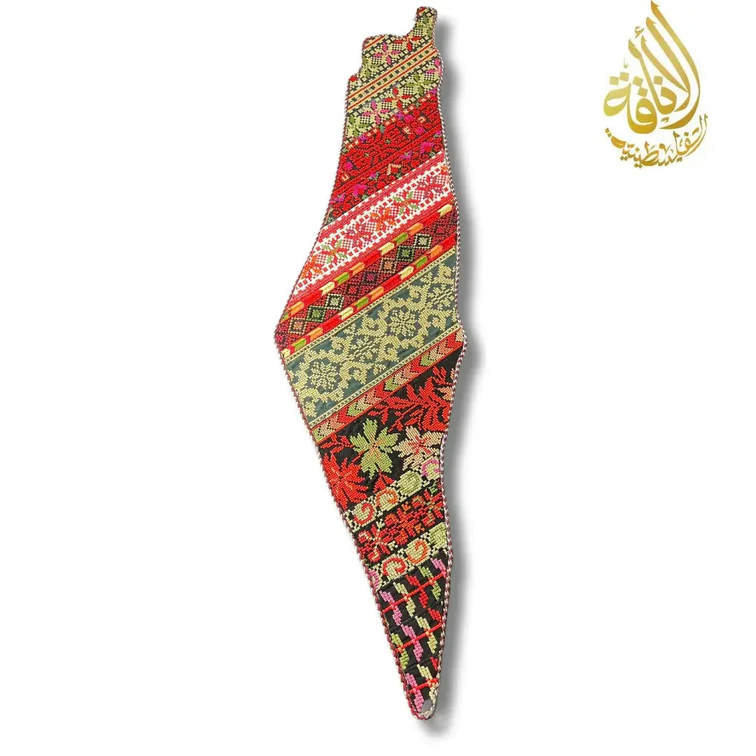 Handcrafted Tatreez Embroidered Home Decor - Palestine Country Shape Palestinian Elegance