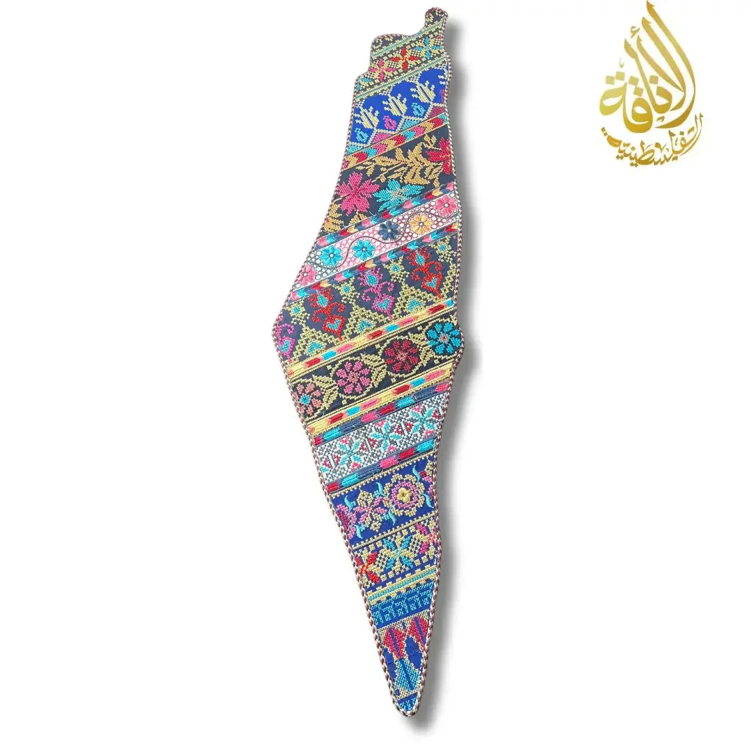 Handcrafted Tatreez Embroidered Home Decor - Palestine Country Shape Palestinian Elegance