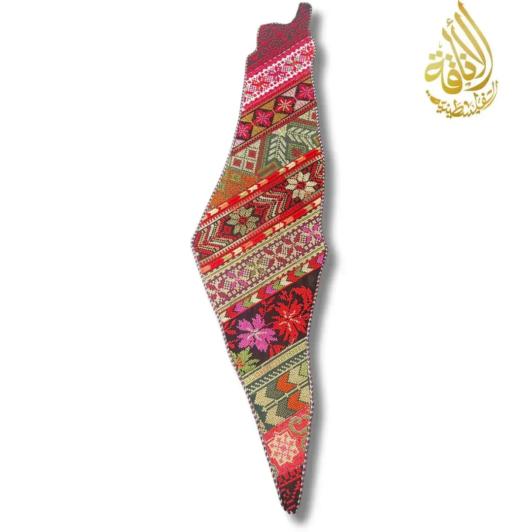 Handcrafted Tatreez Embroidered Home Decor - Palestine Country Shape Palestinian Elegance