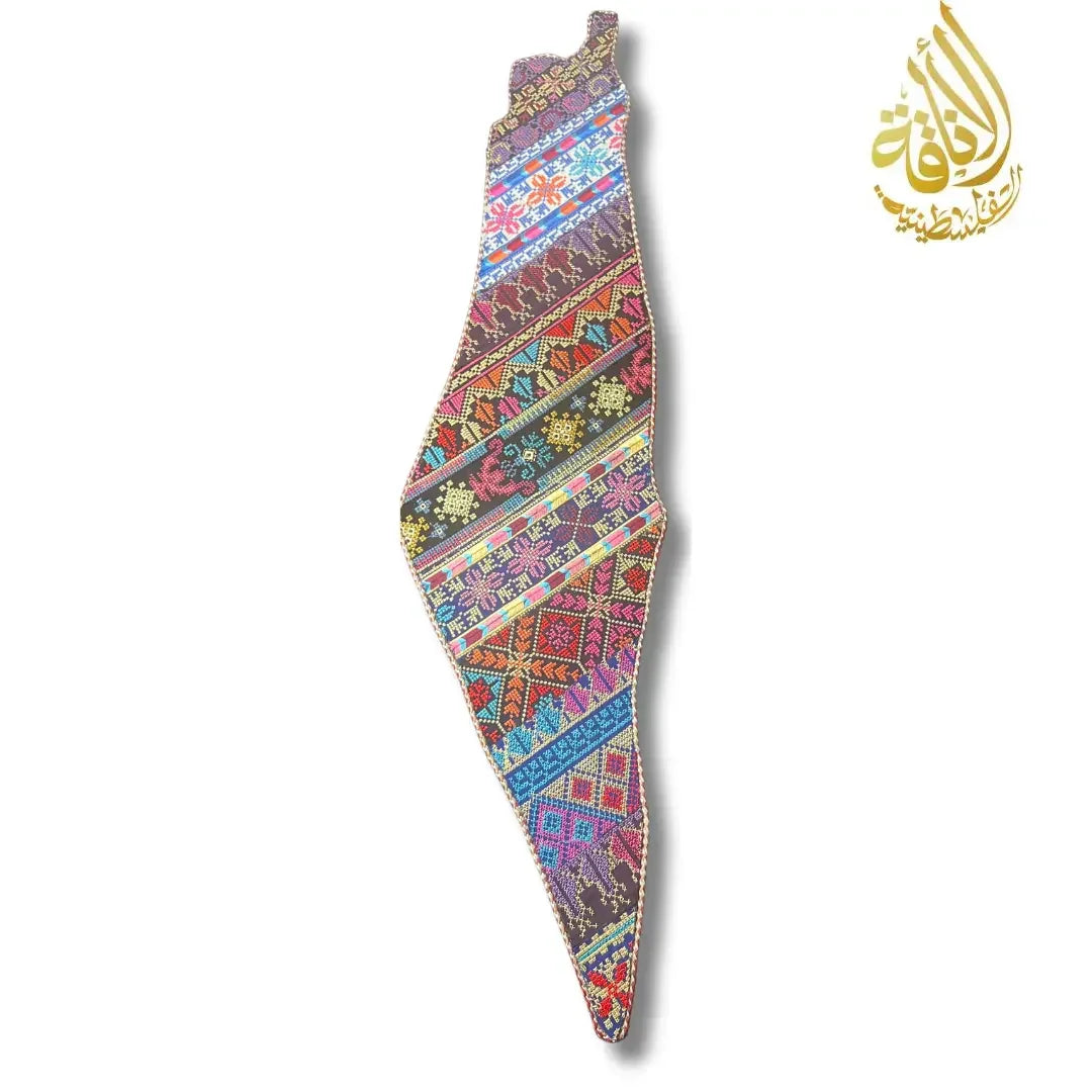 Handcrafted Tatreez Embroidered Home Decor - Palestine Country Shape Palestinian Elegance