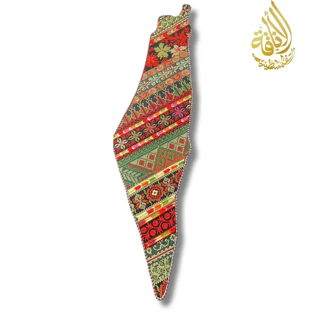 Handcrafted Tatreez Embroidered Home Decor - Palestine Country Shape Palestinian Elegance