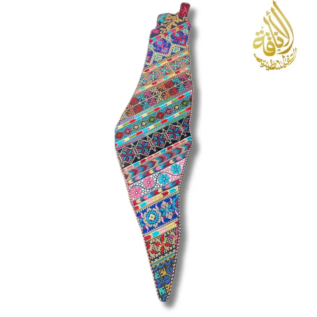 Handcrafted Tatreez Embroidered Home Decor - Palestine Country Shape Palestinian Elegance