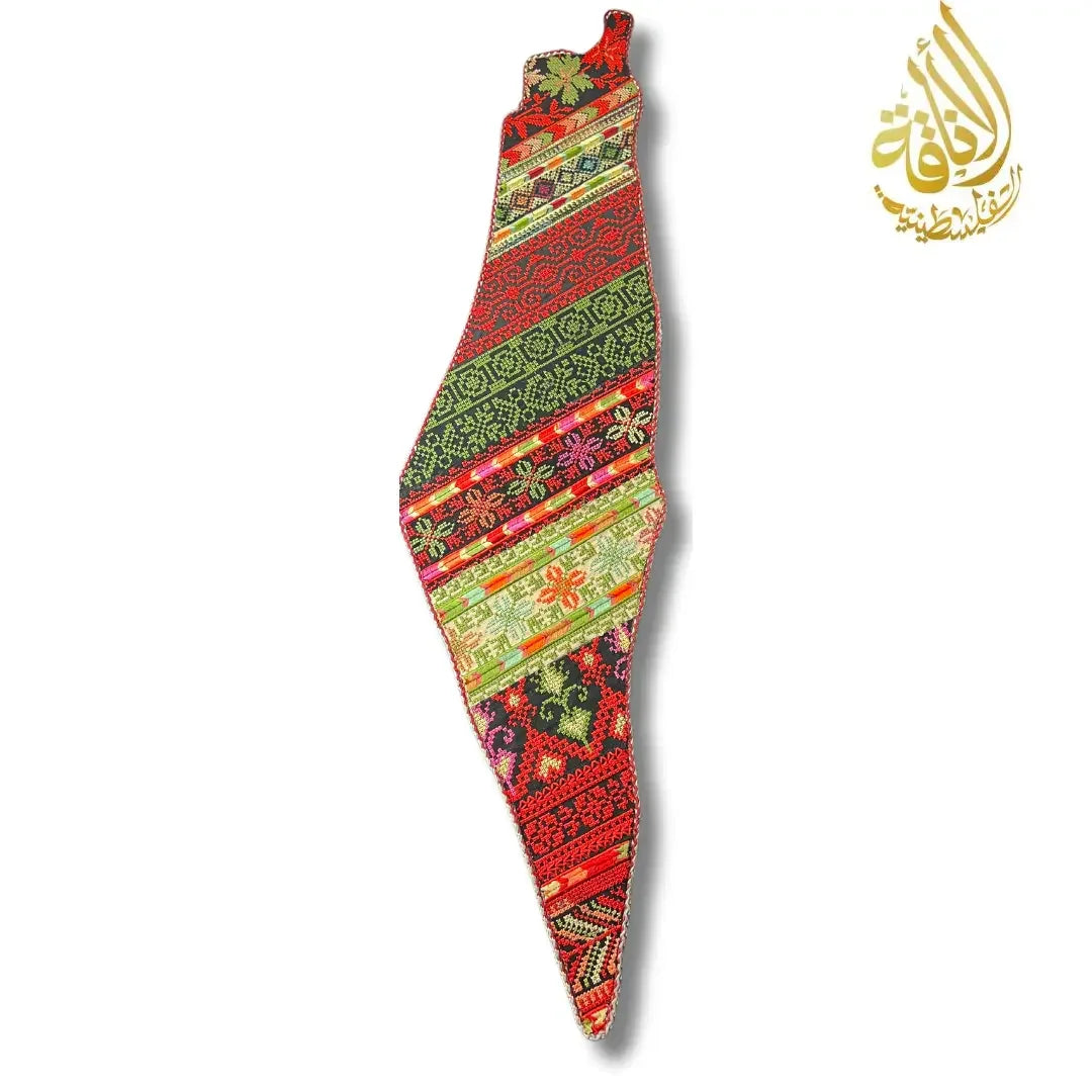 Handcrafted Tatreez Embroidered Home Decor - Palestine Country Shape Palestinian Elegance