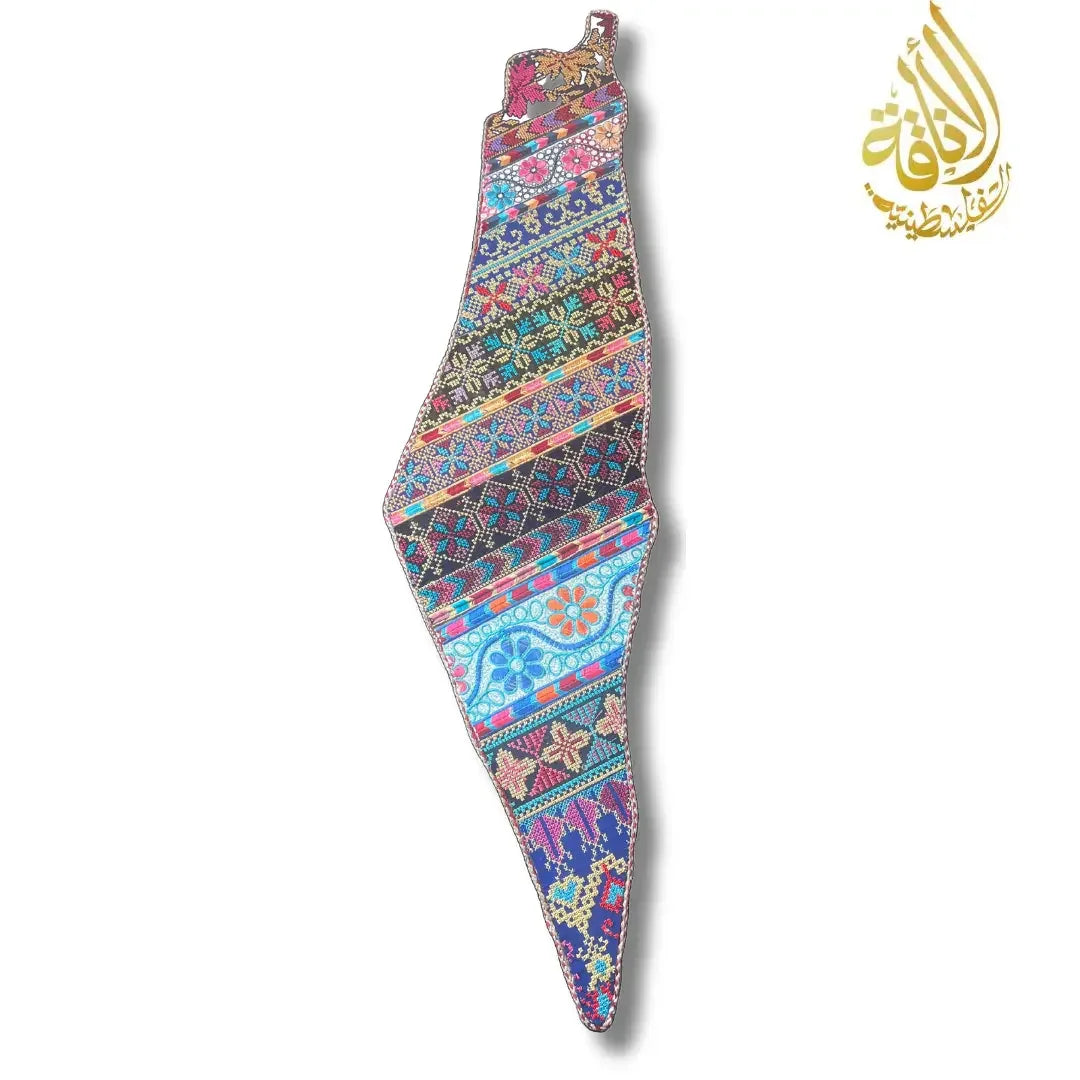 Handcrafted Tatreez Embroidered Home Decor - Palestine Country Shape Palestinian Elegance