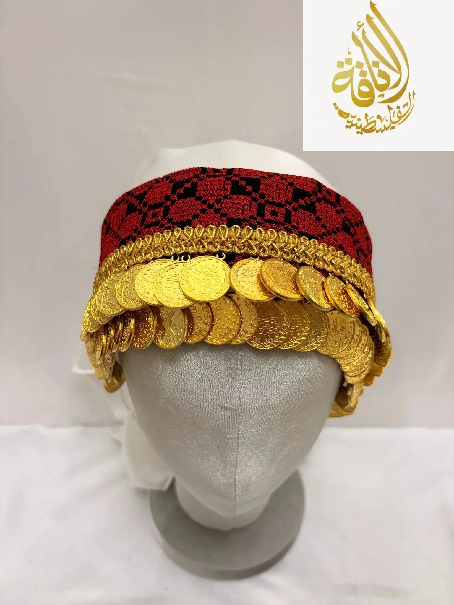 Head Lerat Bandana with Double Gold Coins: Unique Luxury for Your Style Palestinian Elegance