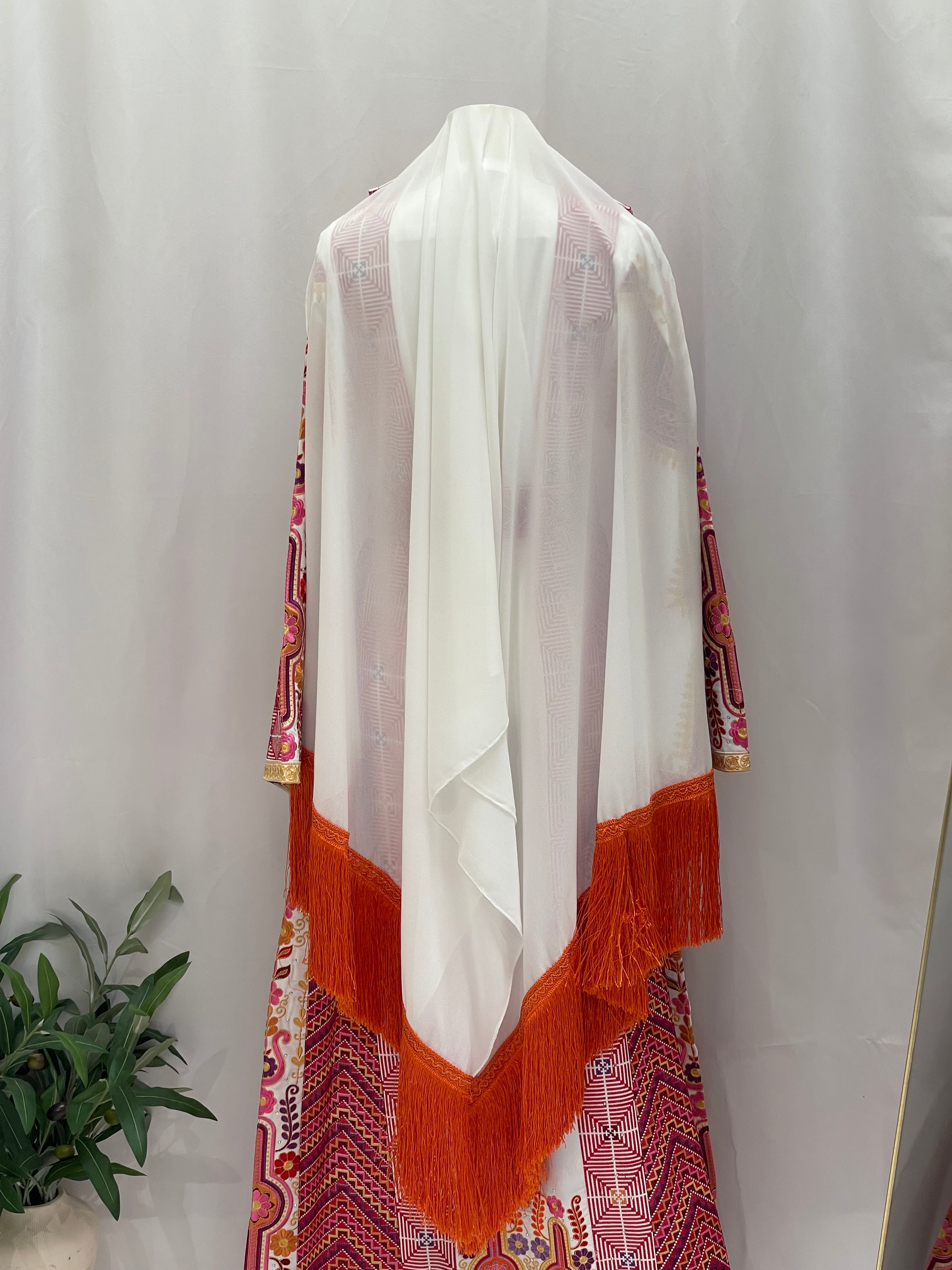 Hidaya Embroidered Thoub | Belted Cultural Elegance - Palestinian Elegance