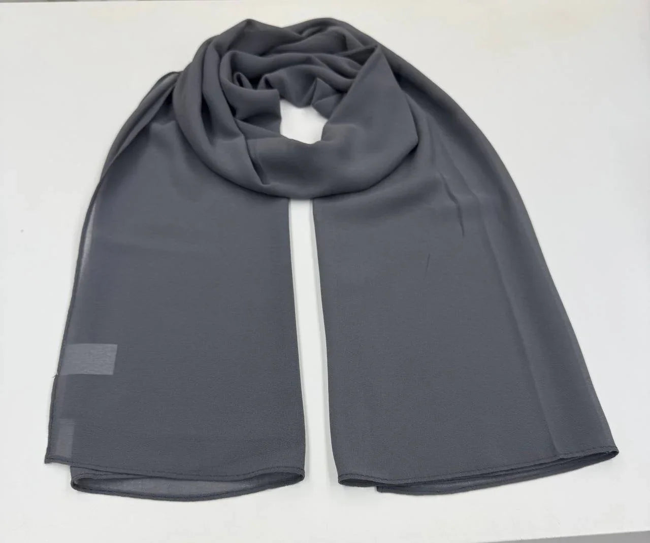 High quality Chiffon Hijab in gray color, soft and lightweight for stylish everyday wear