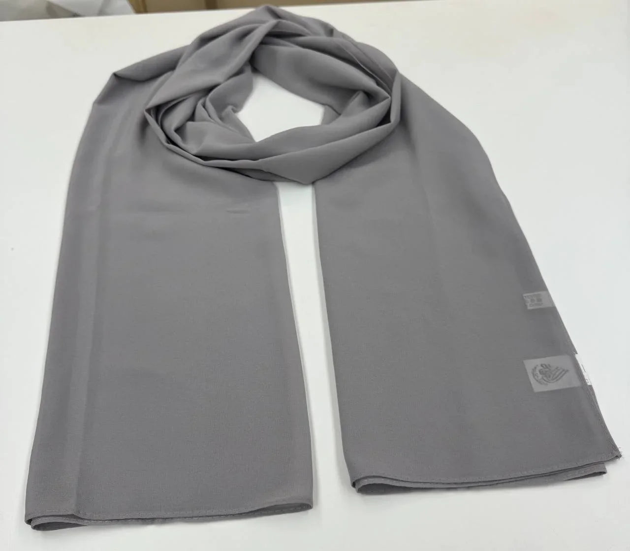 Light gray High quality Chiffon Hijab from Palestinian Elegance with a smooth finish