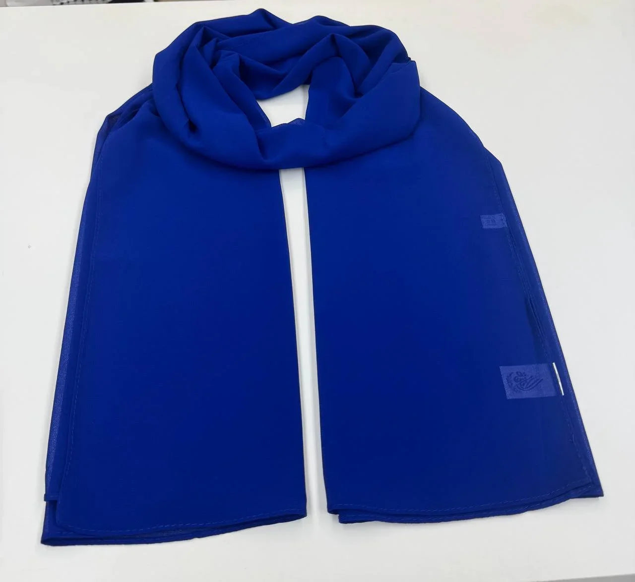High quality Chiffon Hijab in vibrant blue, perfect for stylish and elegant looks