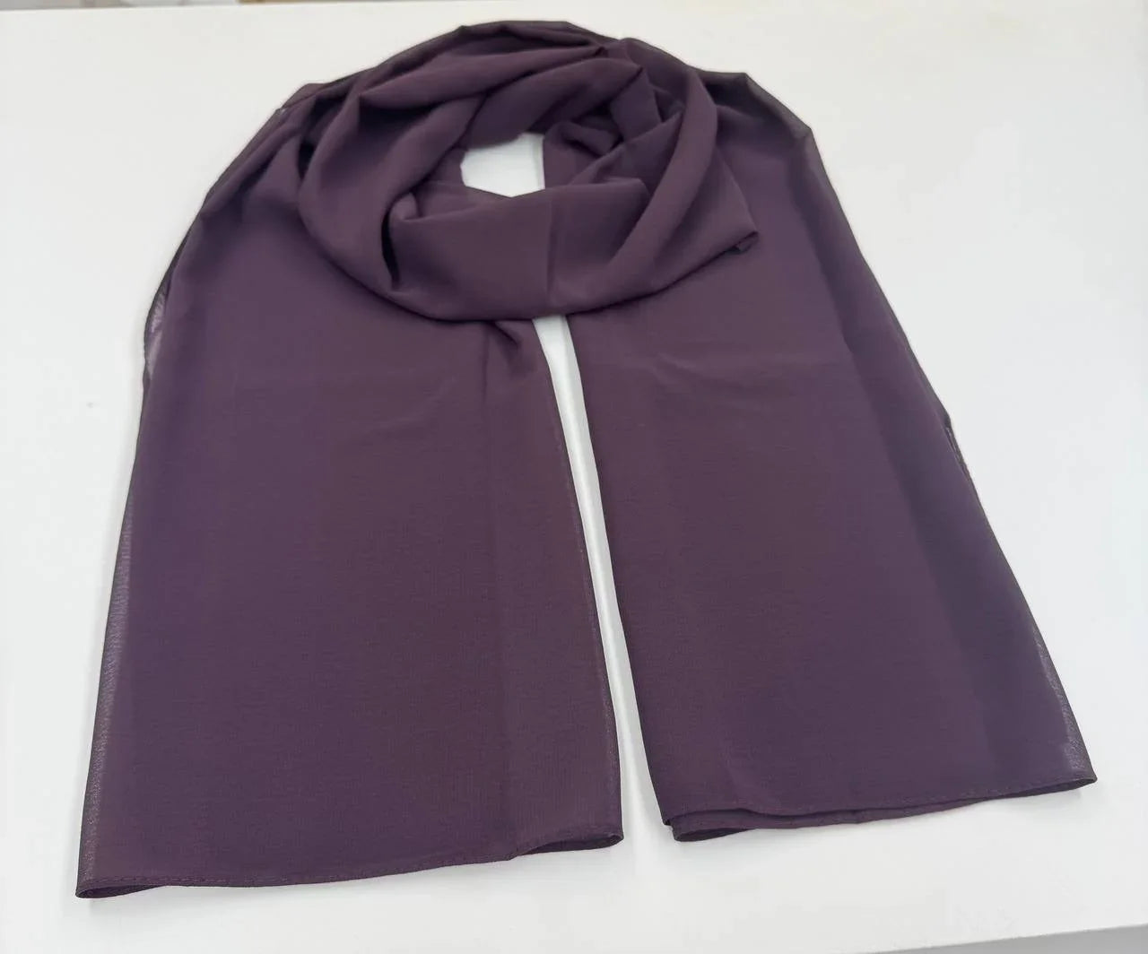 High quality Chiffon Hijab in deep purple color, soft and lightweight for everyday wear
