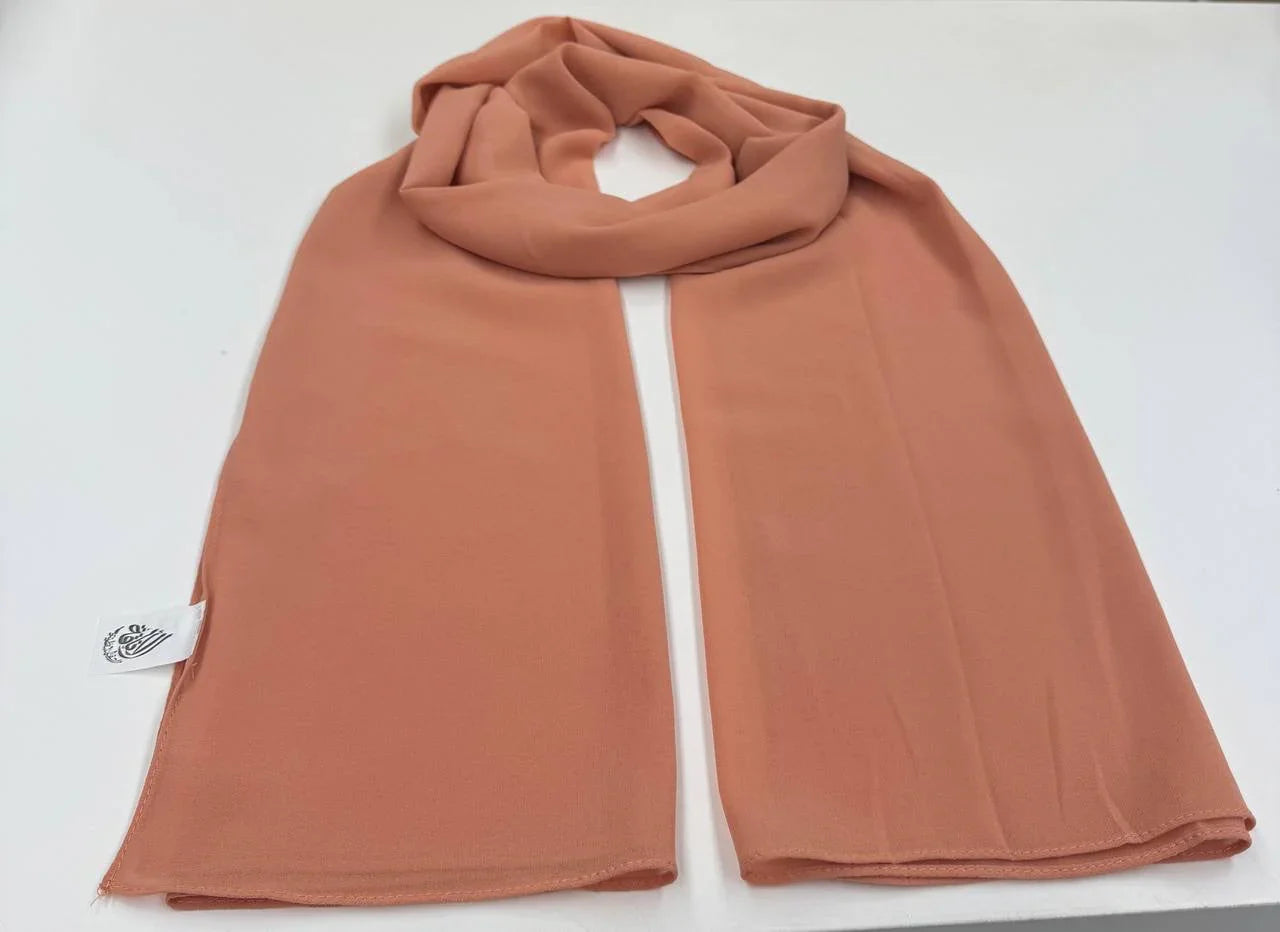High Quality Chiffon Hijab in Soft Peach, Stylish and Lightweight for Everyday Wear