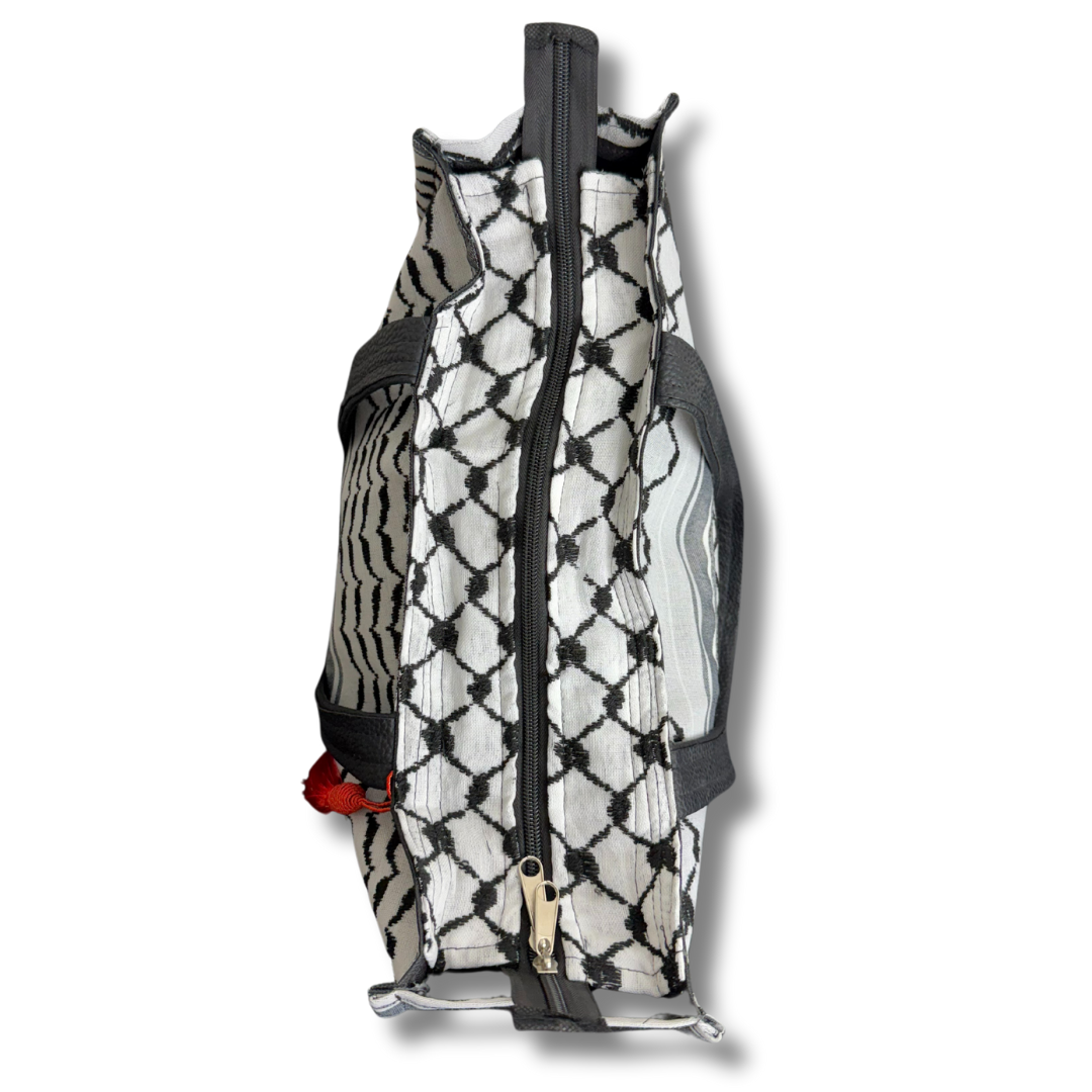 High-Quality Kuffiyeh Design Tote/Shoulder Bag | 30 CM Length Palestinian Elegance